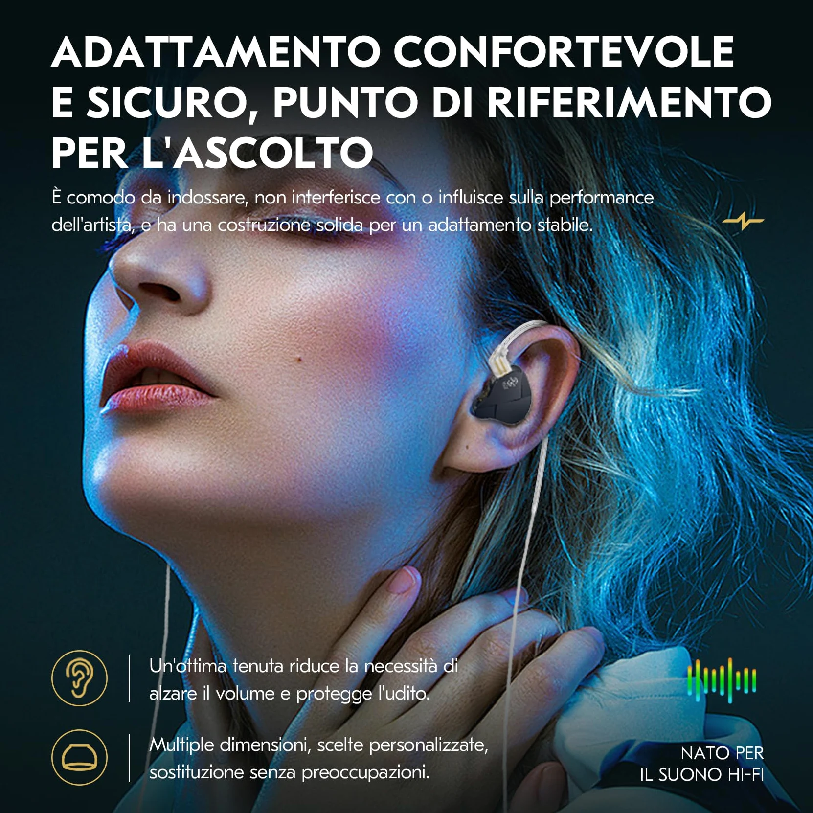 Yinyoo CCZ MC01 Soul In Ear Monitors PET Diaframma IEM Cablati con Microfono Isolamento Acustico