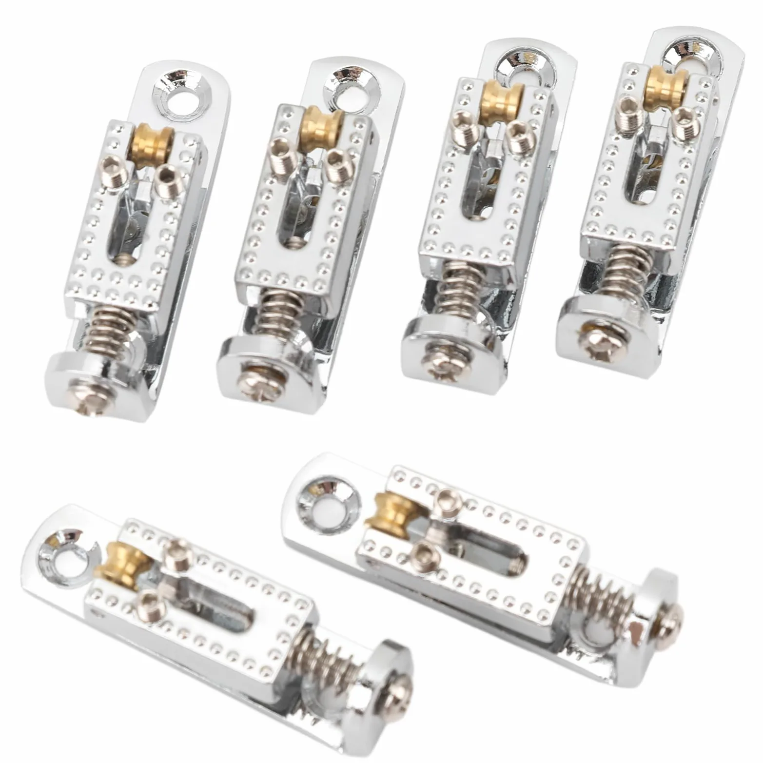 Guitar Bridge Saddle Metal Altezza Regolabile Electric Roller Roller Bridge 7 String per Banjo per la Scatola dei Sigari (Argento)