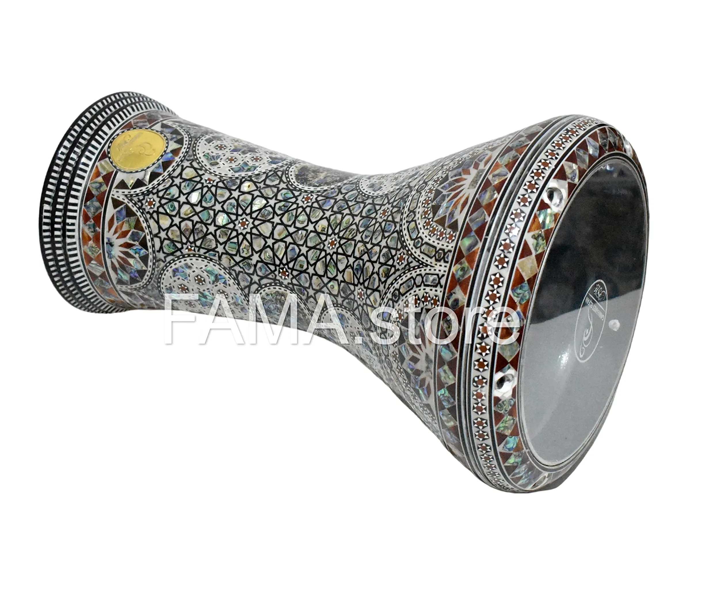 43,2 cm Drum Darbuka tabla doumbek madreperla Gawharet El Fan strumento musicale egiziano fatto a mano (perla blu) magia dell'Oriente)