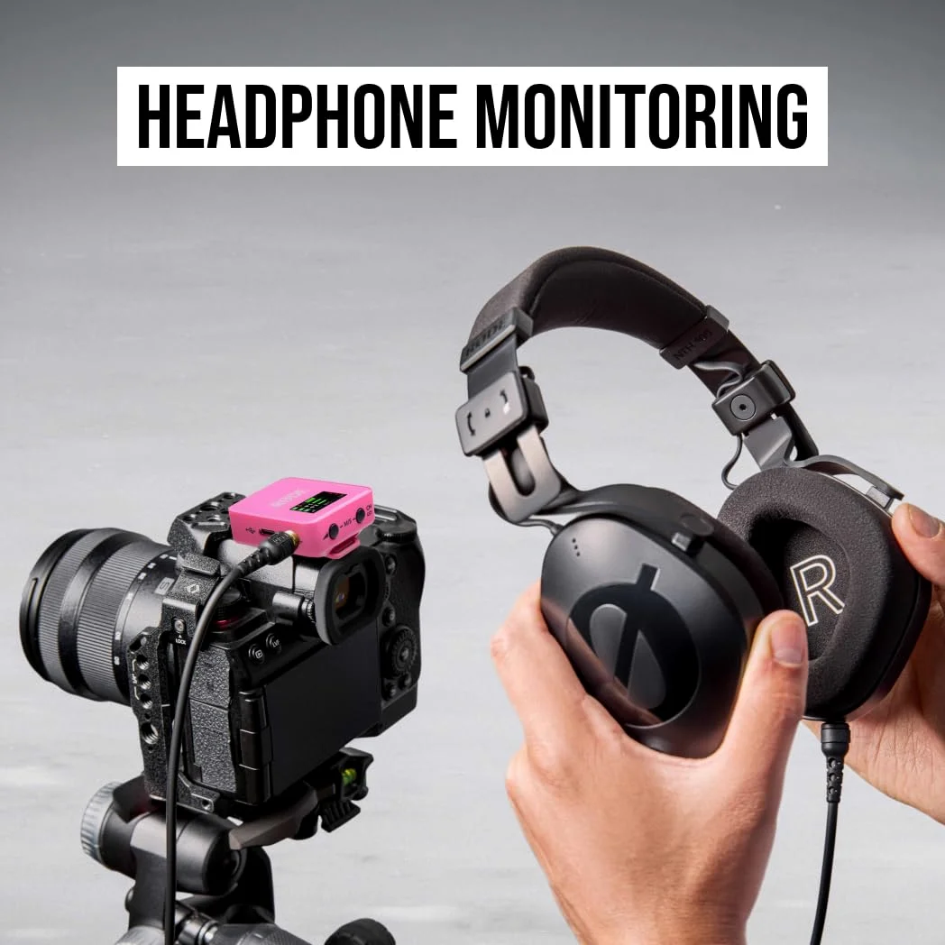RØDE Wireless GO (Gen 3) – Microfono wireless compatto – Audio cristallino, registrazione a 32 bit float, controllo automatico del livello, per telefoni, fotocamere e computer (Rosa)