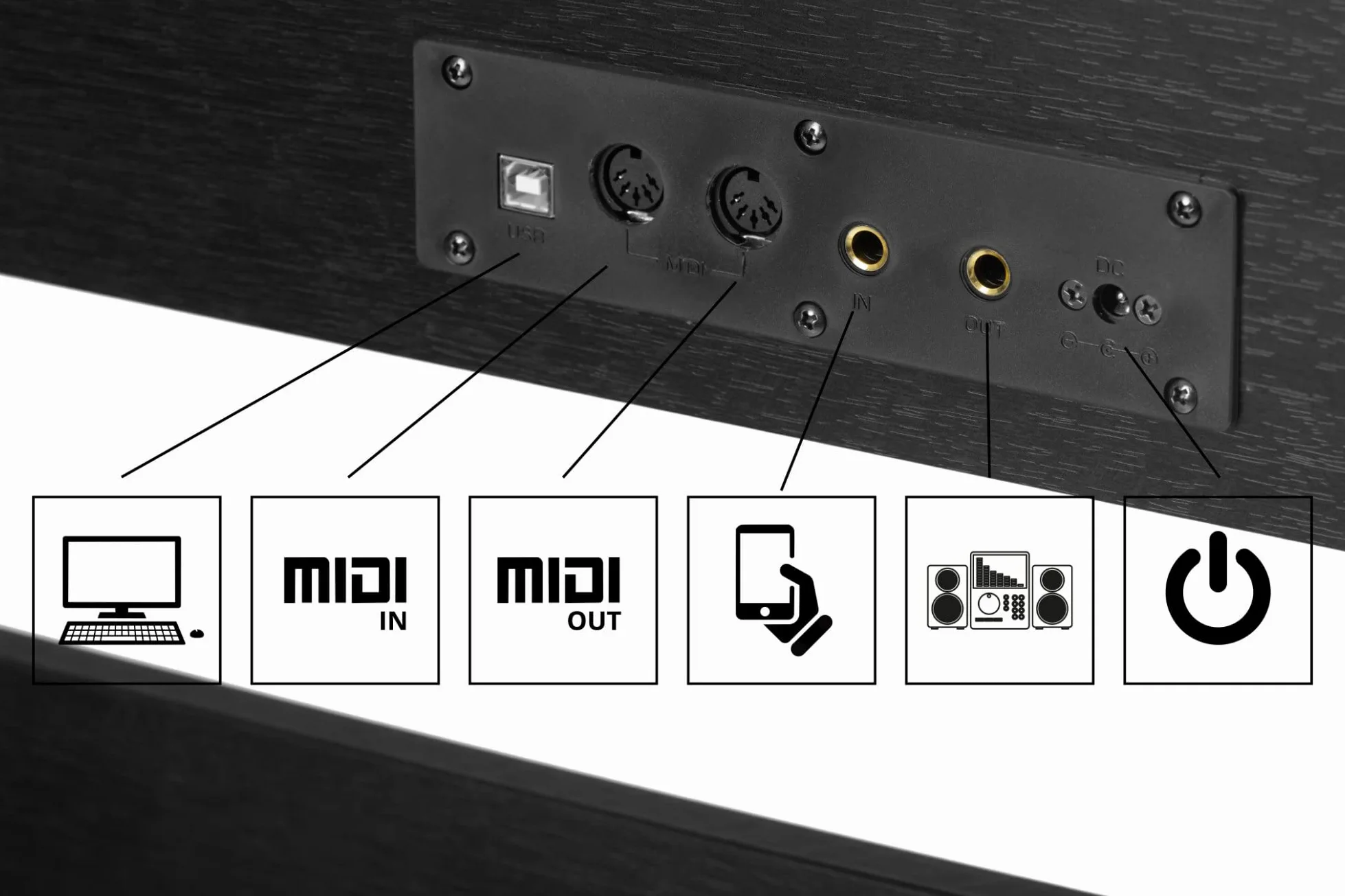 McGrey DP-18 SM Pianoforte Digitale Nero Opaco - 88 Tasti Tastiera con azione a martello - Pianola musicale con USB, 128 suoni, 128 polifonie, 3 pedali - Piano digitale Set con Panca e Cuffie