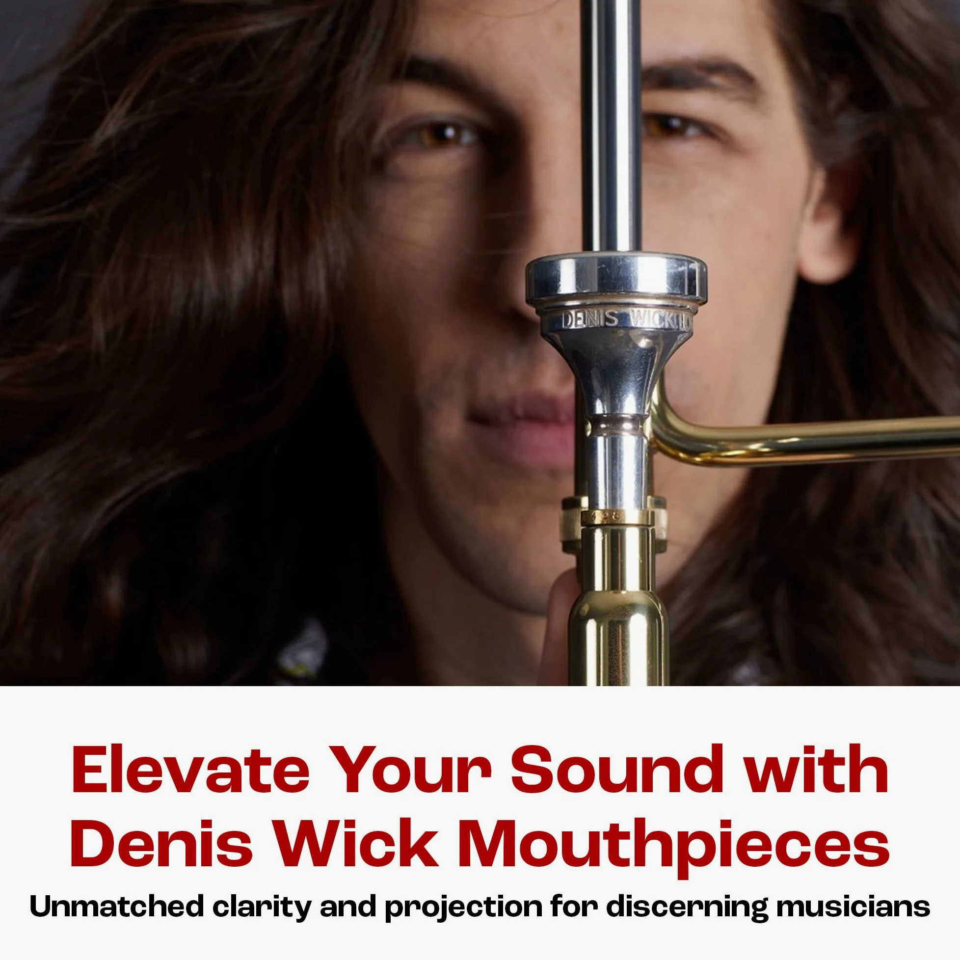 DENIS WICK – DW5880-4.5AL Bocchino Trombone Classic Silver Plated, Large Shank, Tono Scuro Profondo, Facilità Registro Acuto, Costruzione Professionale