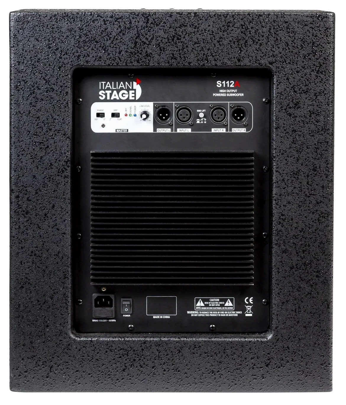 PROEL Italian Stage IS S112A - Subwoofer Attivo da 700w in classe AB con cono da 12" a 2 canali In Out, per locali feste spettacoli DJ, Nero