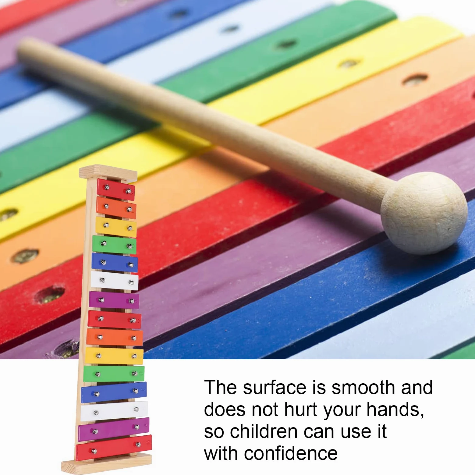 Generic Xilofono con 15 Note Glockenspiel Educativo Colorato, Strumento Musicale per Bambini con 2 Bacchette, Ideale per Bambini Dai 3 Anni in su