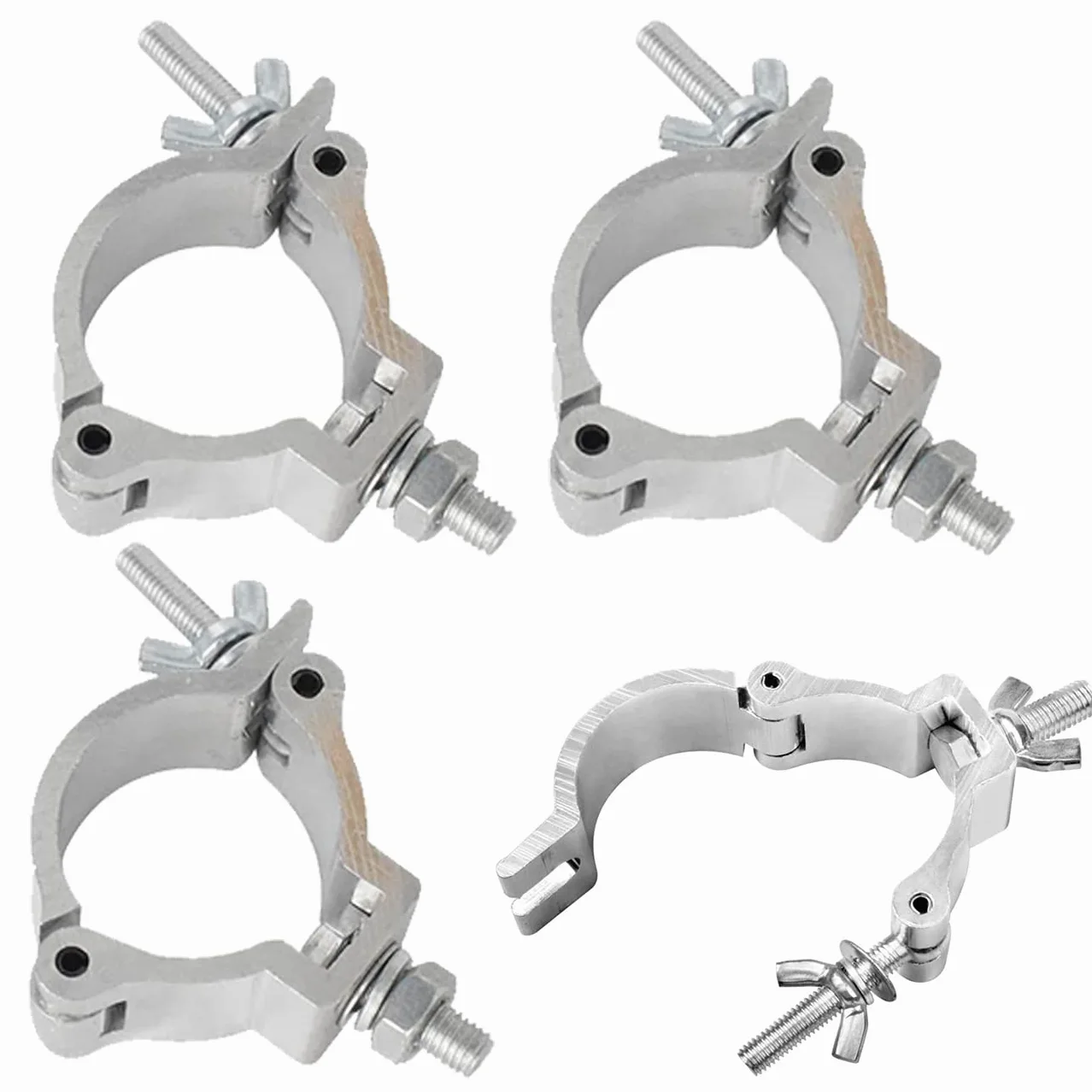 4Pcs Truss Clamp 48-51mm Luce di Scena Morsetti Gancio di Lega di Alluminio Morsetto Leggero del Gancio Della Fase Resistente Metà Conica Accoppiatore