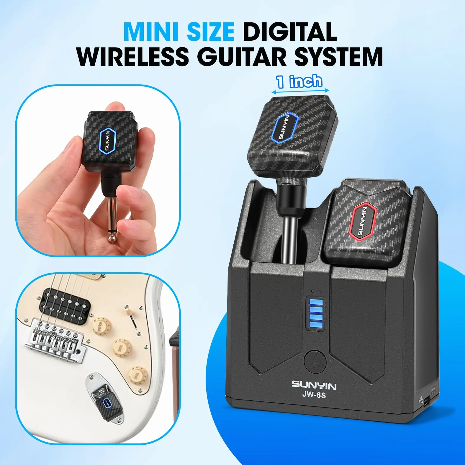 Ghz mikroghz mini chitarre, batterie di ricarica portatili, radio radio, 4 valvole utensili, chitarre elettriche, piccoli dispositivi per sistema wireless (fibra di carbonio)