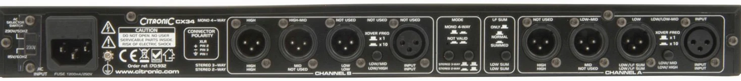 Citronic CX34 2/3/4Way Active Crossover