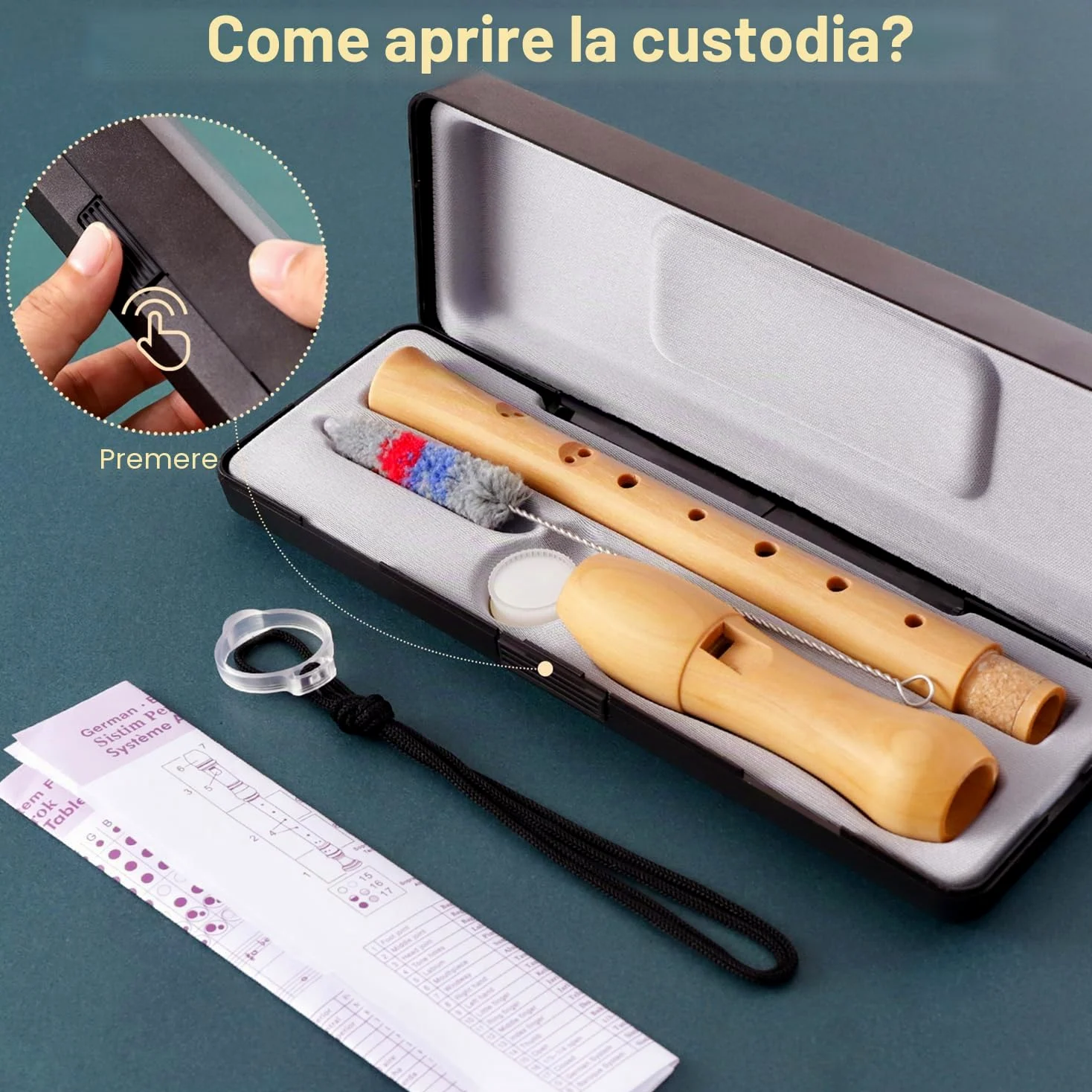 Fansjoy Flauto Dolce in Legno, 8-buche Flauto Dolce Soprano per Scuole e Adulti, Diteggiatura Barocca