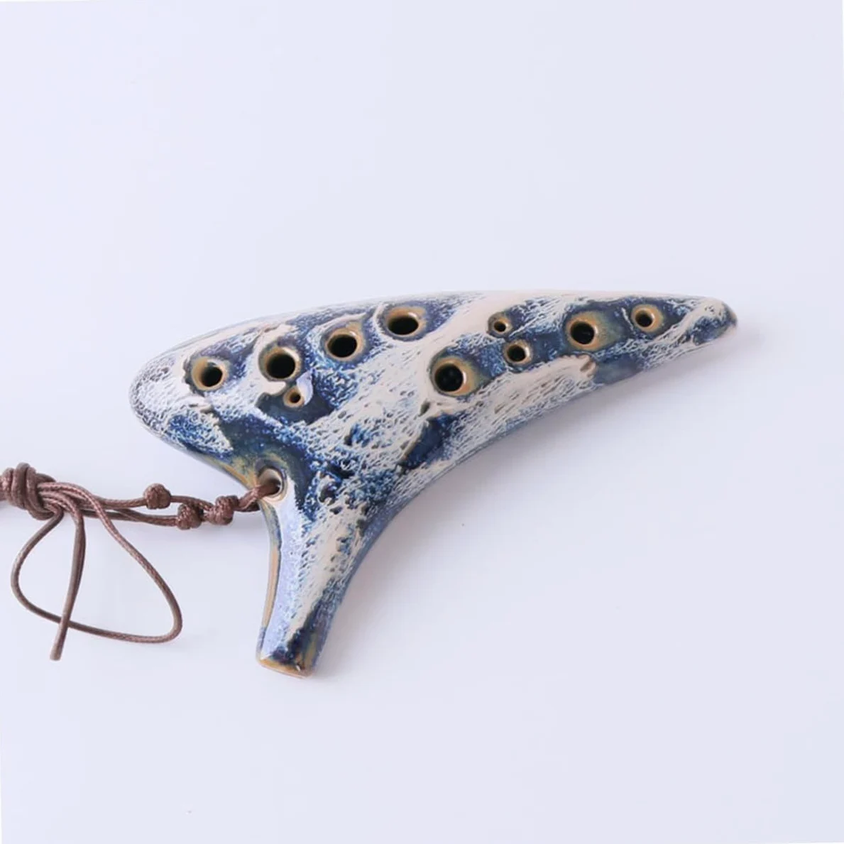 Ocarina in Ceramica 12 Fori Tonalità C Contralto Strumento Portatile per Principianti e Appassionati di Folk