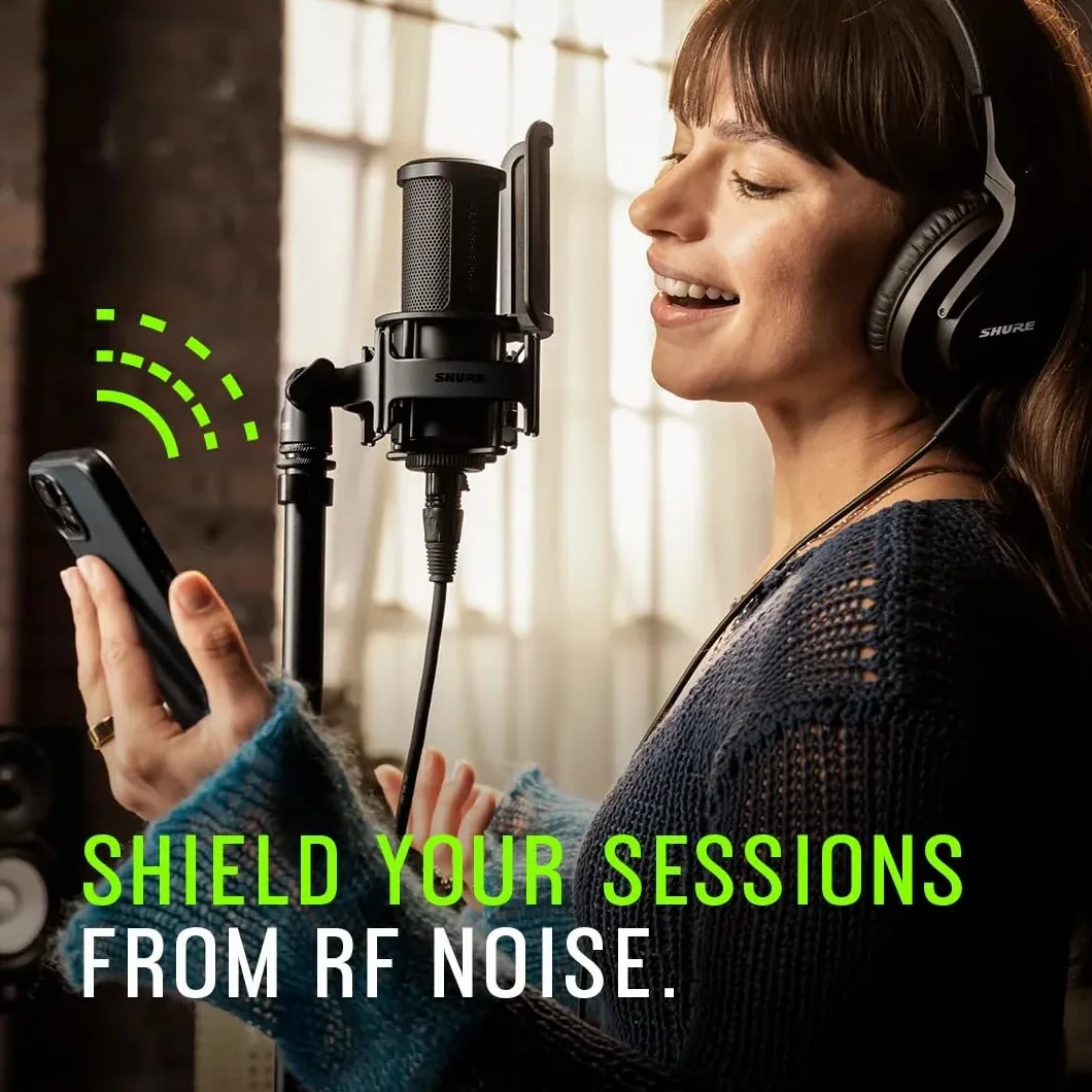 Shure SM4 Studio Recording Microphone Kit, XLR Home Studio Condenser Mic Optimized for Soft Vocals to Loud Instruments with Mix-Ready Audio All-Metal Construction (SM4-K-KIT)