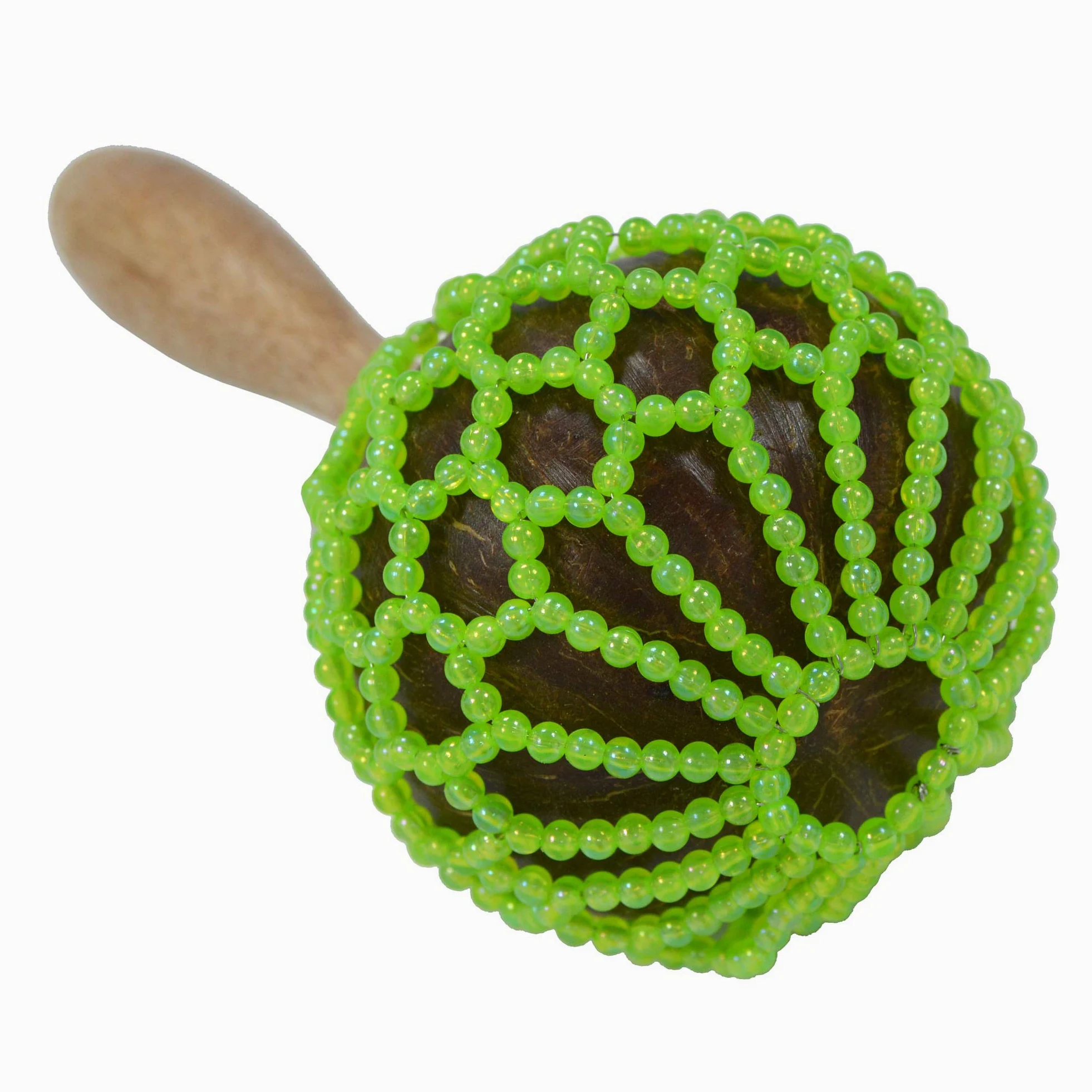 A-Star Afuche Shekere Cabasa fatto a mano con perline - Shaker Maraca da 25 cm