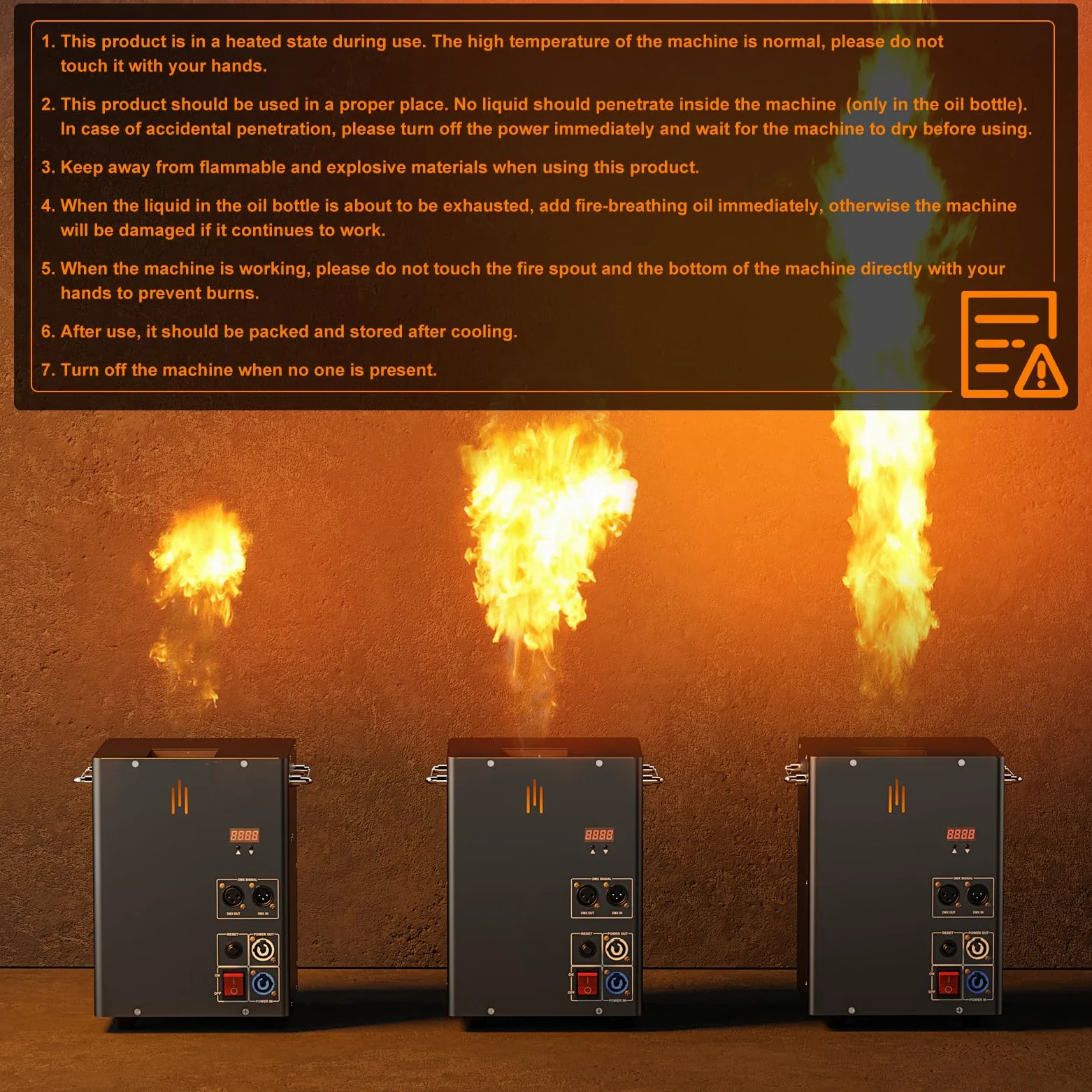 4 pezzi Proiettore di fiamme DJ Jet Flame da 180 W con controllo d-MX, adatto per concerti, spettacoli, feste, Halloween, Natale ed eventi sportivi