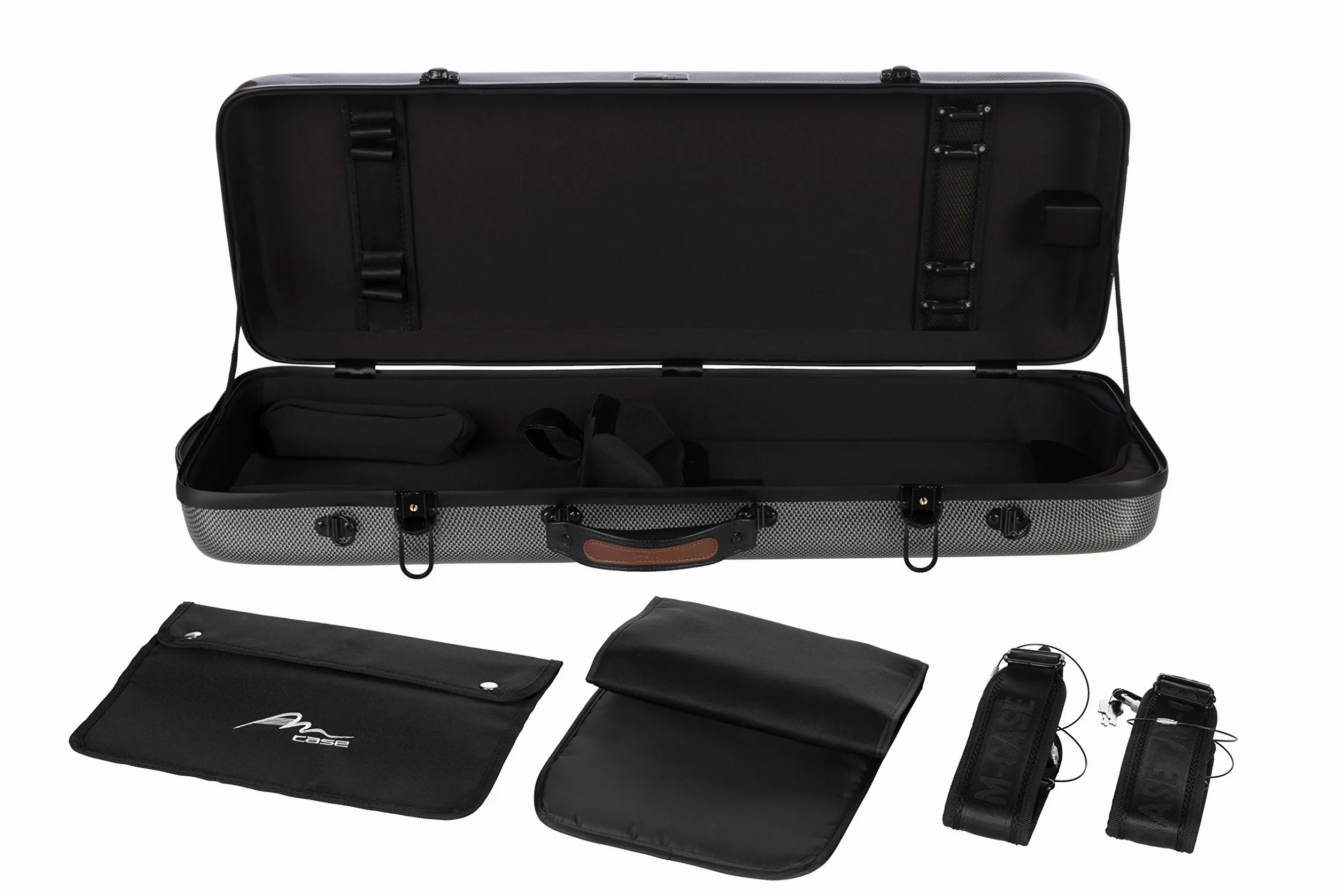 Custodia per Viola Fiberglass 38-43 Oblong carbone M-case + borsa musicale