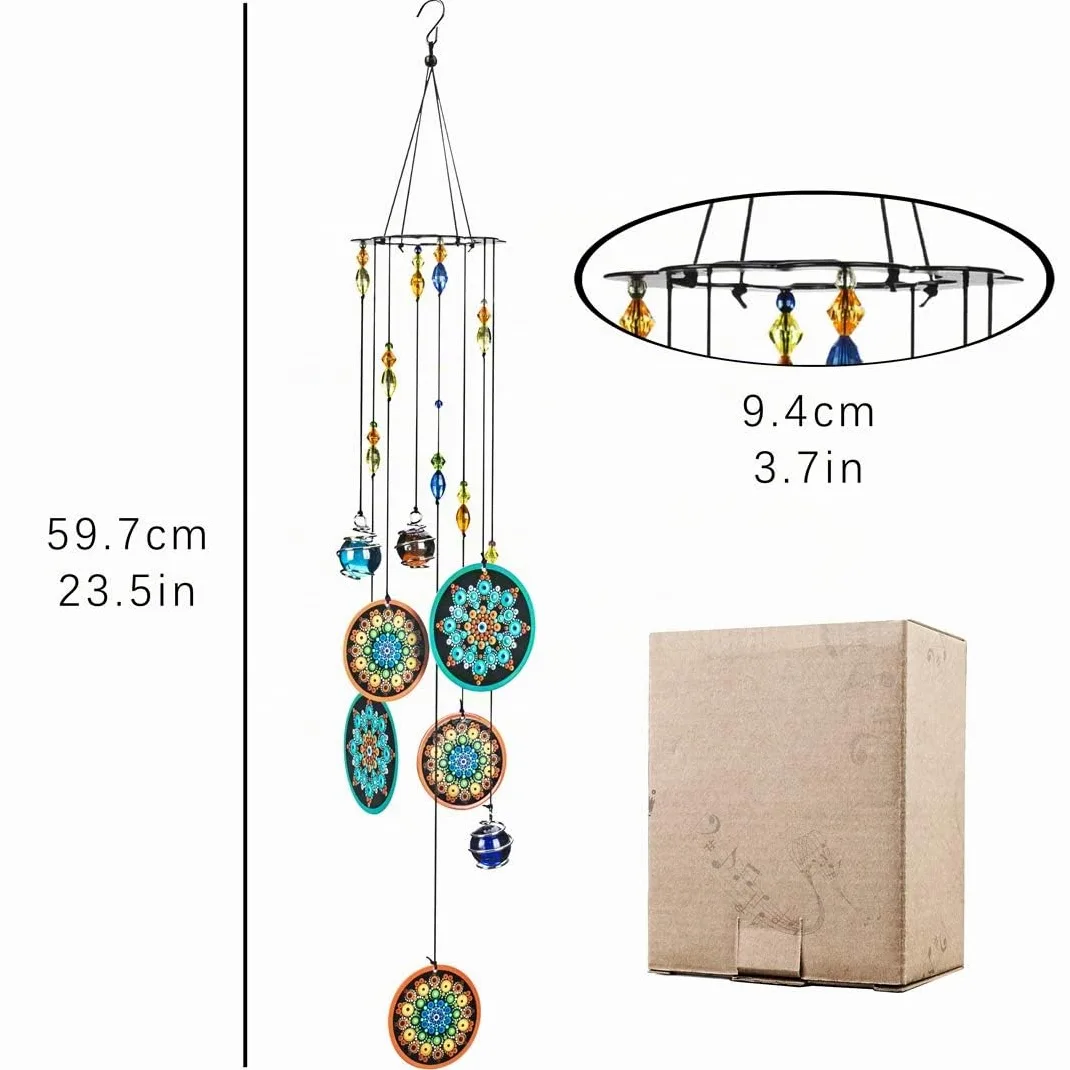 Scacciapensieri per esterni, con perline di vetro colorate, tono profondo, memoriale, tristezza, finestra, giardino, scacciapensibili per esterni