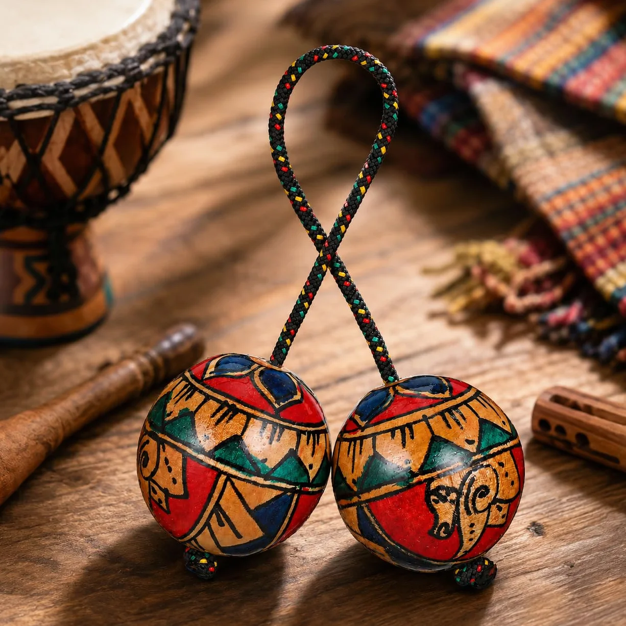Garneck Asalato Strumento in Legno - Kashaka Ritmico Africano per Adulti e Bambini - Shaker a Mano per Amanti della Musica e Principianti, Ideale per Scuotere e