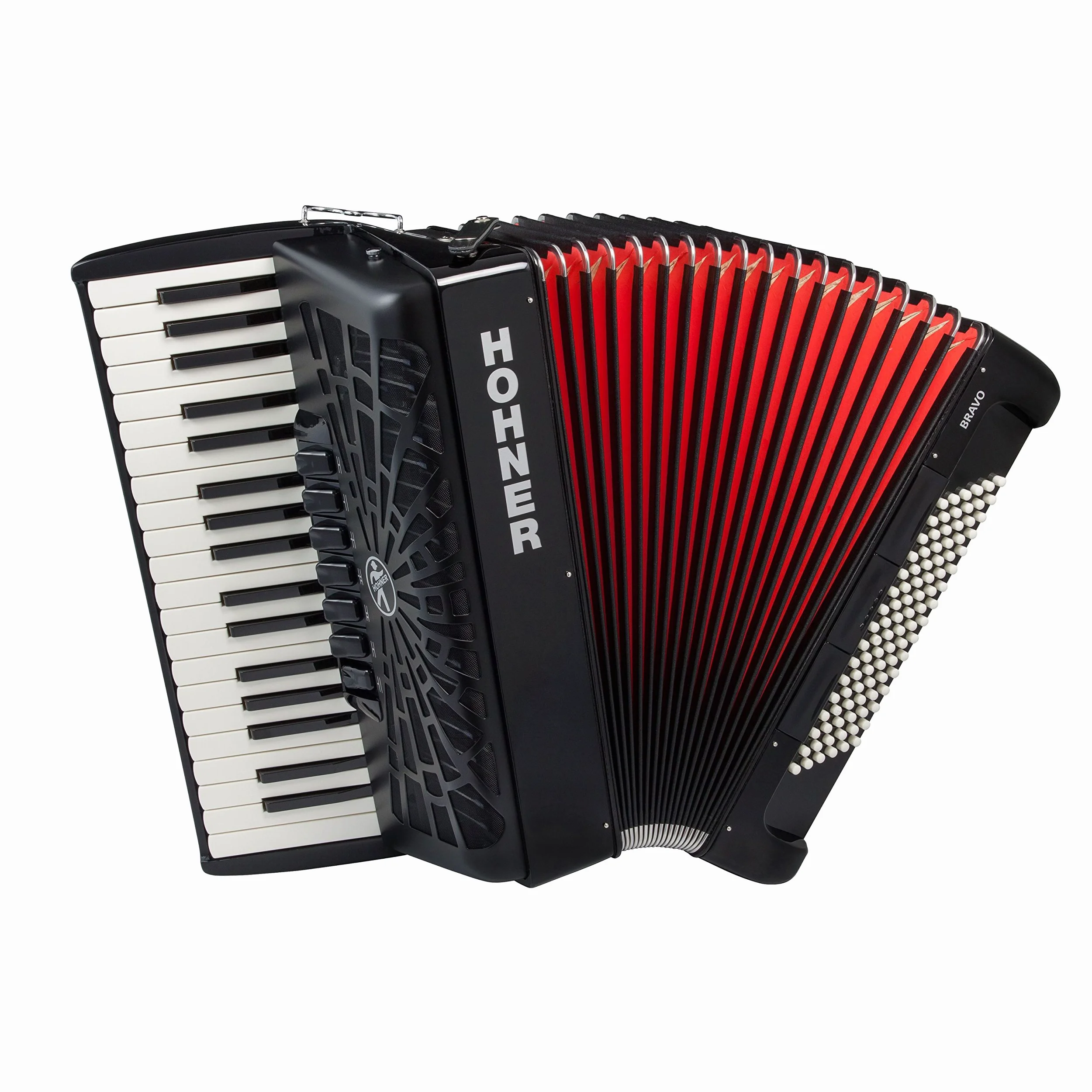 Hohner Bravo linea Facelift III piano Accordion cromatico con gigbag, Black