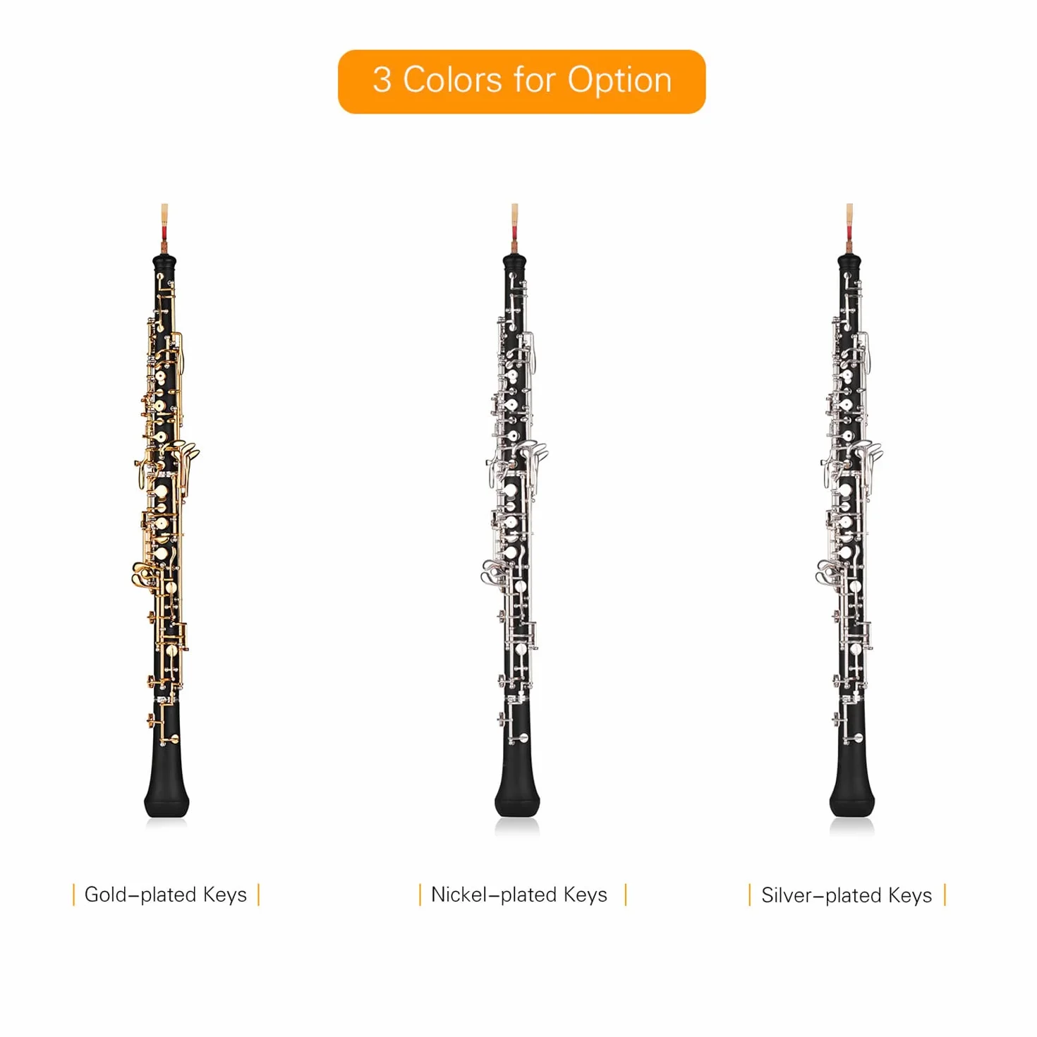 HUIOP Oboe Professionale C - Chiave Semi-Automatica, Tasti Nichelati, Strumento a Fiato con Ancia, Guanti, Custodia in Pelle, Borsa, Panno per Pulizia e Mini Cacciavite