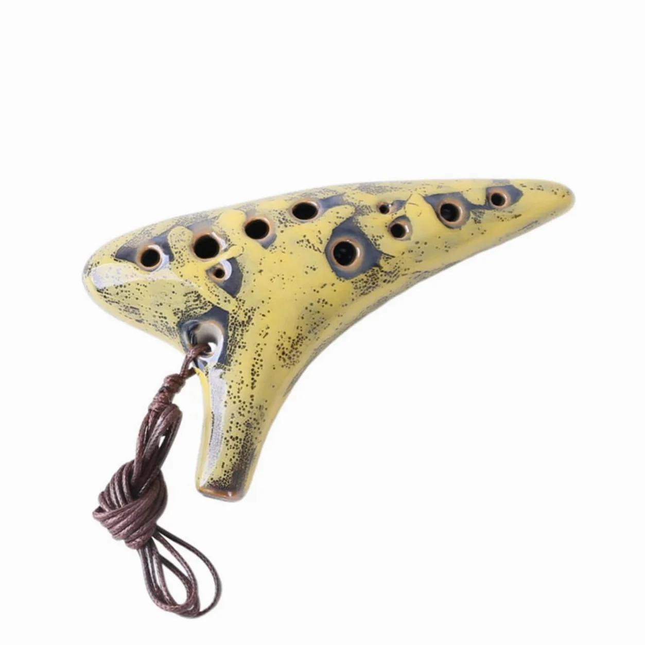 Ocarina in Ceramica 12 Fori Tonalità C Contralto Strumento Portatile per Principianti e Appassionati di Folk