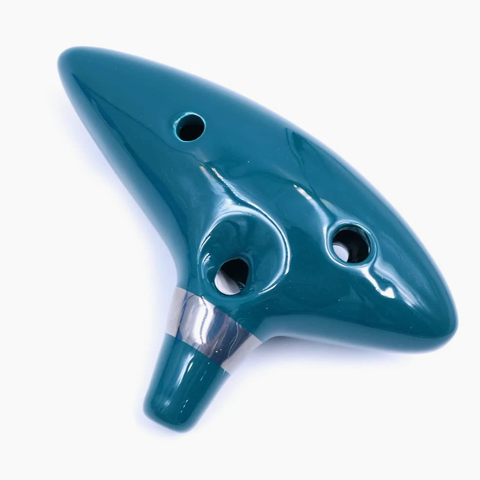 Alnicov Ocarina verde a 12 fori in ceramica contralto C durevole strumento musicale con guida introduttiva espositore