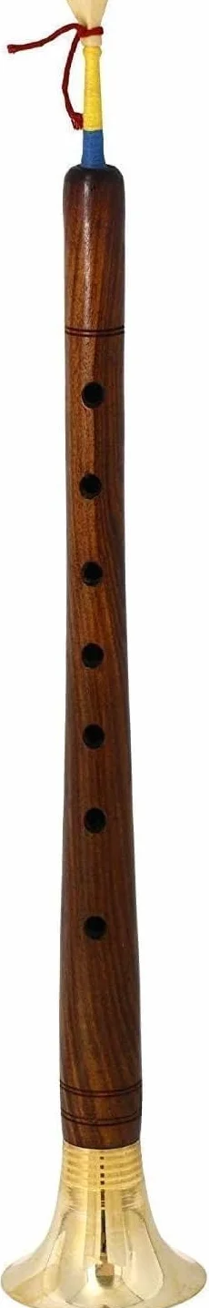Sheesham naturale indiano tradizionale palissandro ottone Shell Shehnai/Shenai per principianti ed esperienze entrambi, confezione da 1 Shehnai (lunghezza - 45,7 cm)