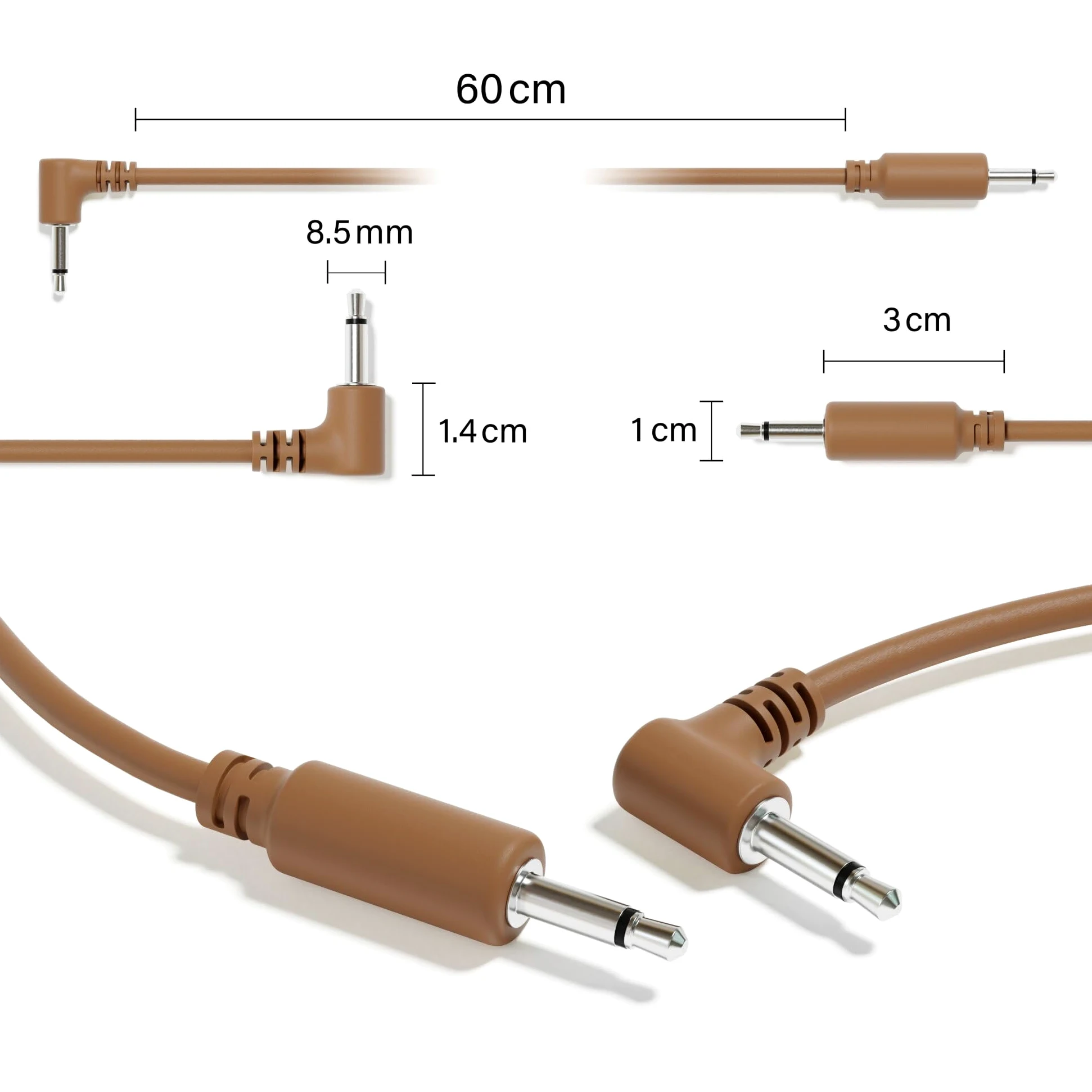 12-Pack Cavi Ibridi Modulari Patch Mono TS 3,5mm 1/8"Eurorack Synth Sintetizzatore [120cm 47"]
