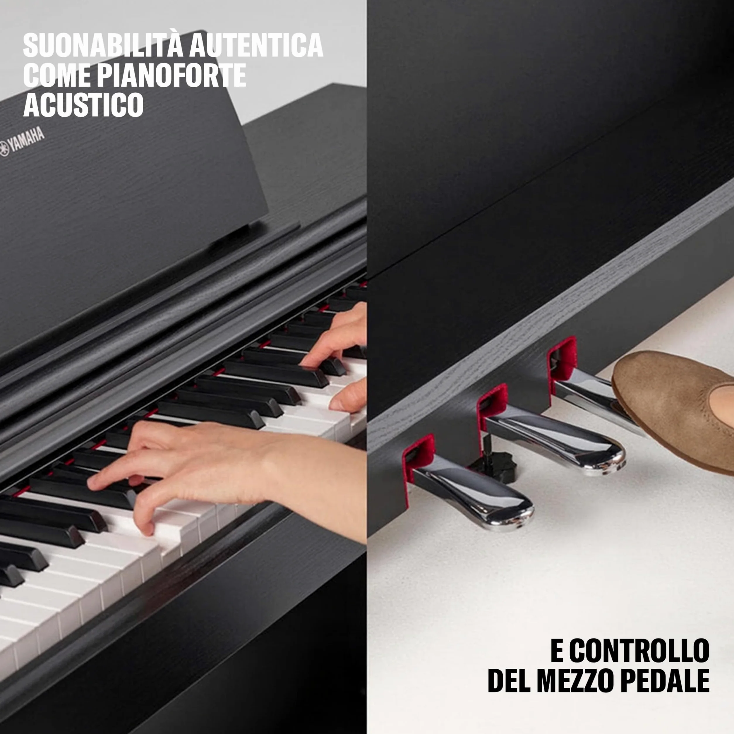 YAMAHA ARIUS YDP-105WH Digital Piano – Pianoforte Digitale da Casa per Principianti e Hobbisti, Design Classico ed Elegante, Suonabilità Autentica di un Pianoforte Acustico, Bianco
