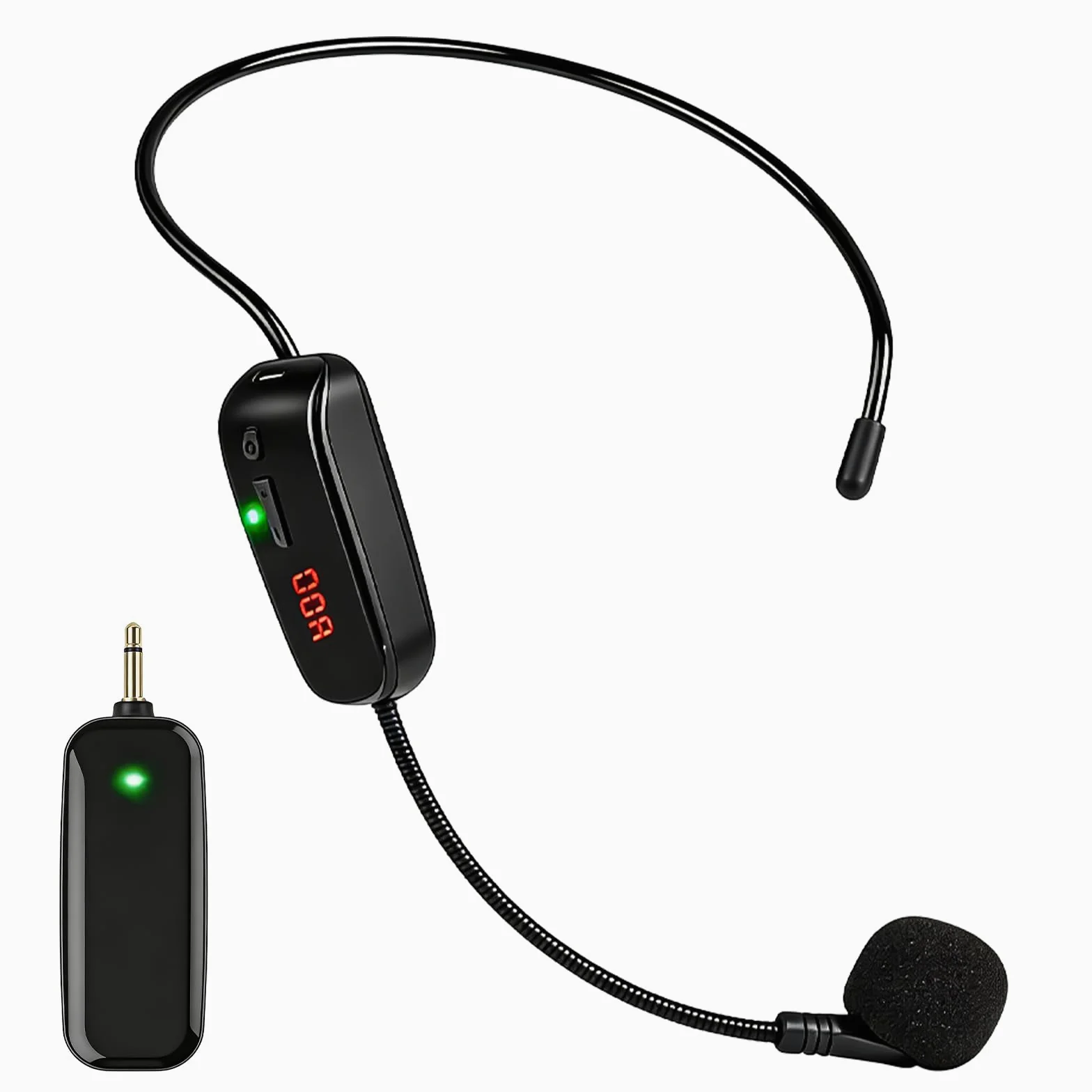 Microfono senza fili, microfono UHF, microfono senza fili, ricaricabile, microfono senza fili, raggio di 50 m, microfono ad archetto per lezioni, guida di viaggio, amplificatore vocale