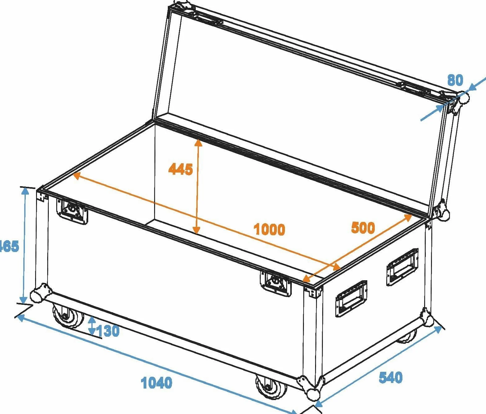 Roadinger 30127025 Valigetta Universale Professionale con Ruote, 100 x 50 x 50 cm