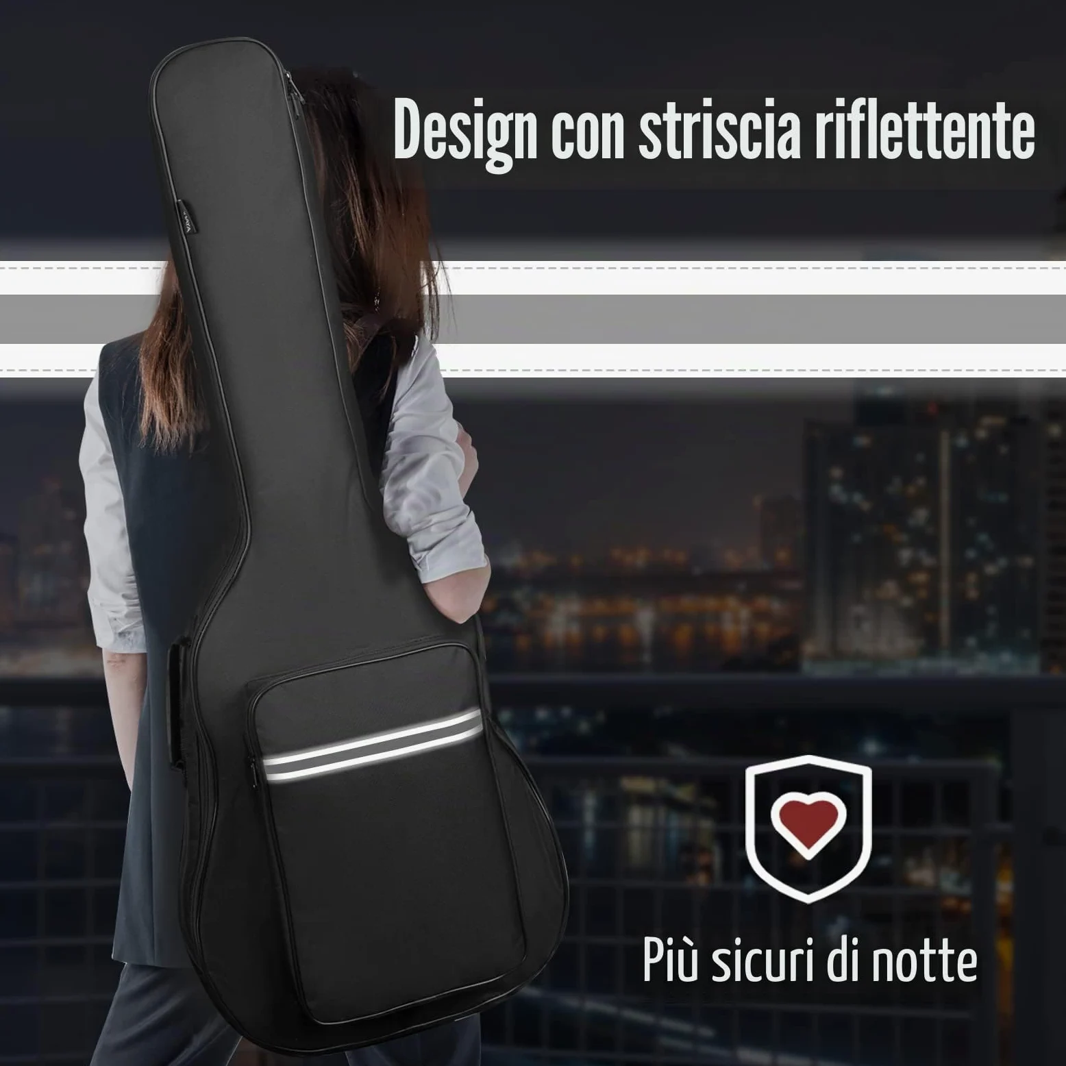 CAHAYA Borsa per Chitarra Classica con Tasca Frontale Grande per Spartiti Custodia per Chitarra Classica Moedllo CY0288