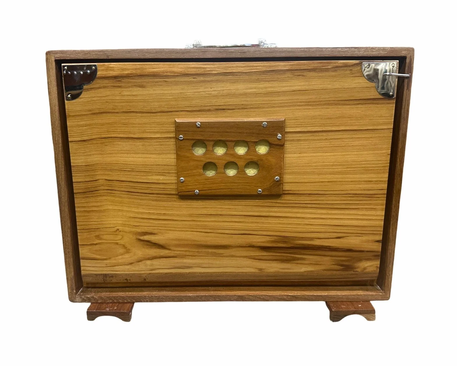 Shruti Box, 38 x 25 x 8 cm, legno di teak e compensato, 440Hz & 432Hz Sur Pete con pagaia