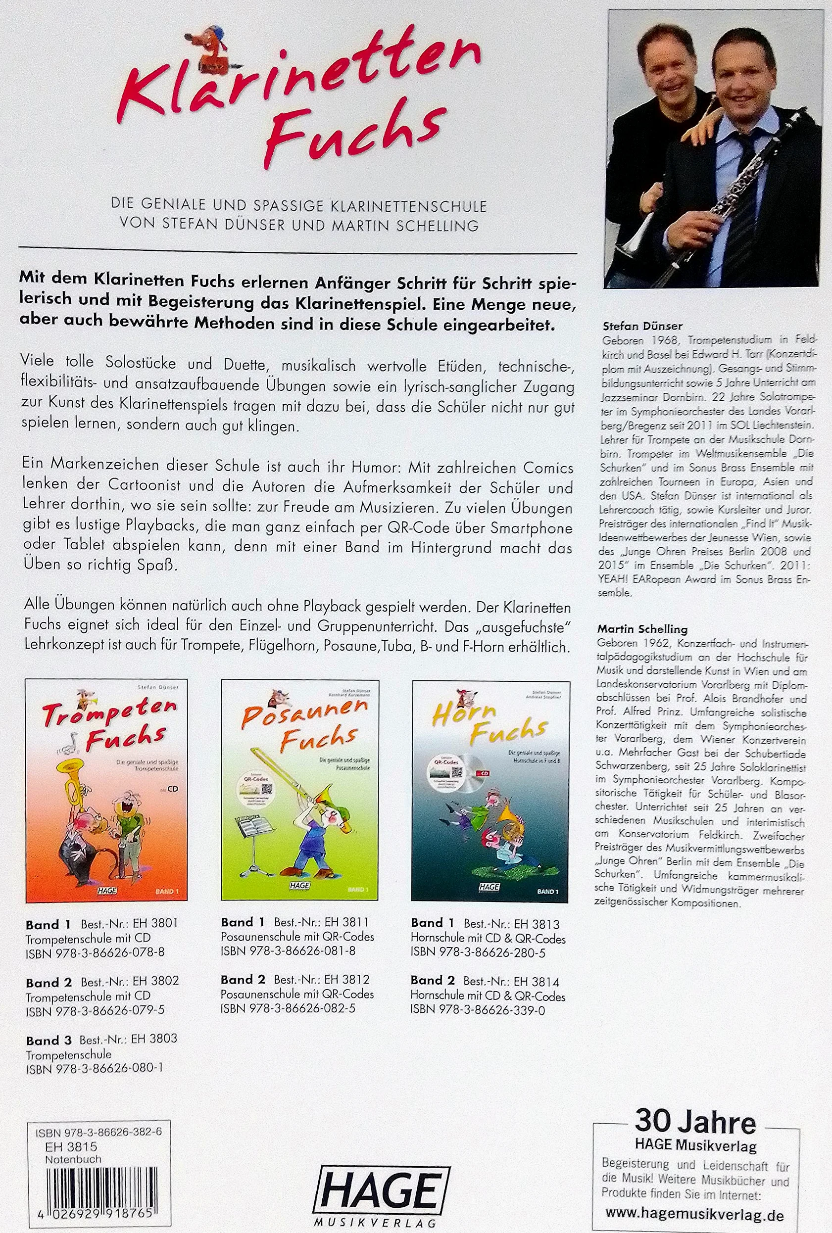 Klarinetten Fuchs Band 1 Online Material mit Musik-Bleistift
