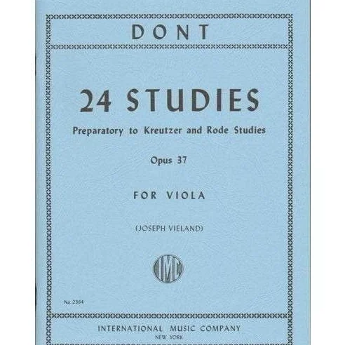 Dont Jakob 24 studi OP 37: Preparatory to Kreutzer e Rode studi viola solo, Opus 37, per viola