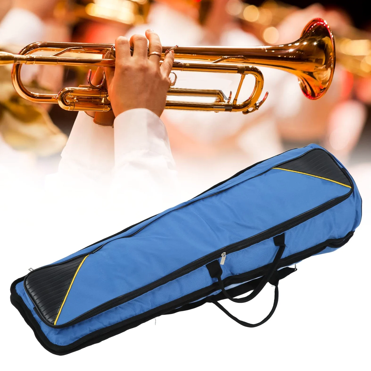 Borse per tromboni, custodia morbida per trombone portatile durevole 87 cm di lunghezza per trombone tenore(blu)