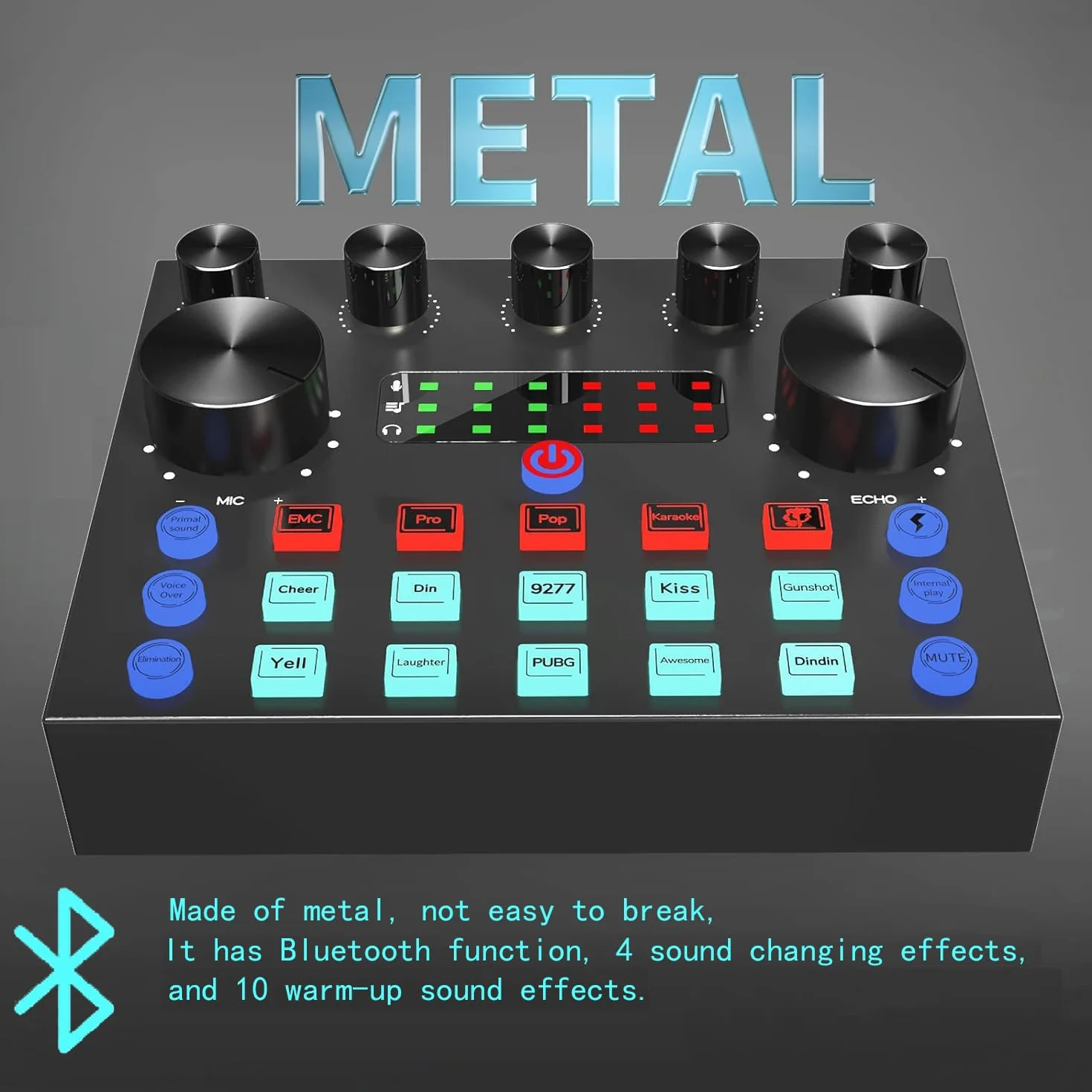 Console DJ Mixer Audio Karaoke con Microfono Scheda Audio Con Voce, Sicomne Interfaccia Mixer Audio PC Professionale Consolle da DJ Bluetooth USB Streaming Karaoke Pacchetto Attrezzatura Podcast