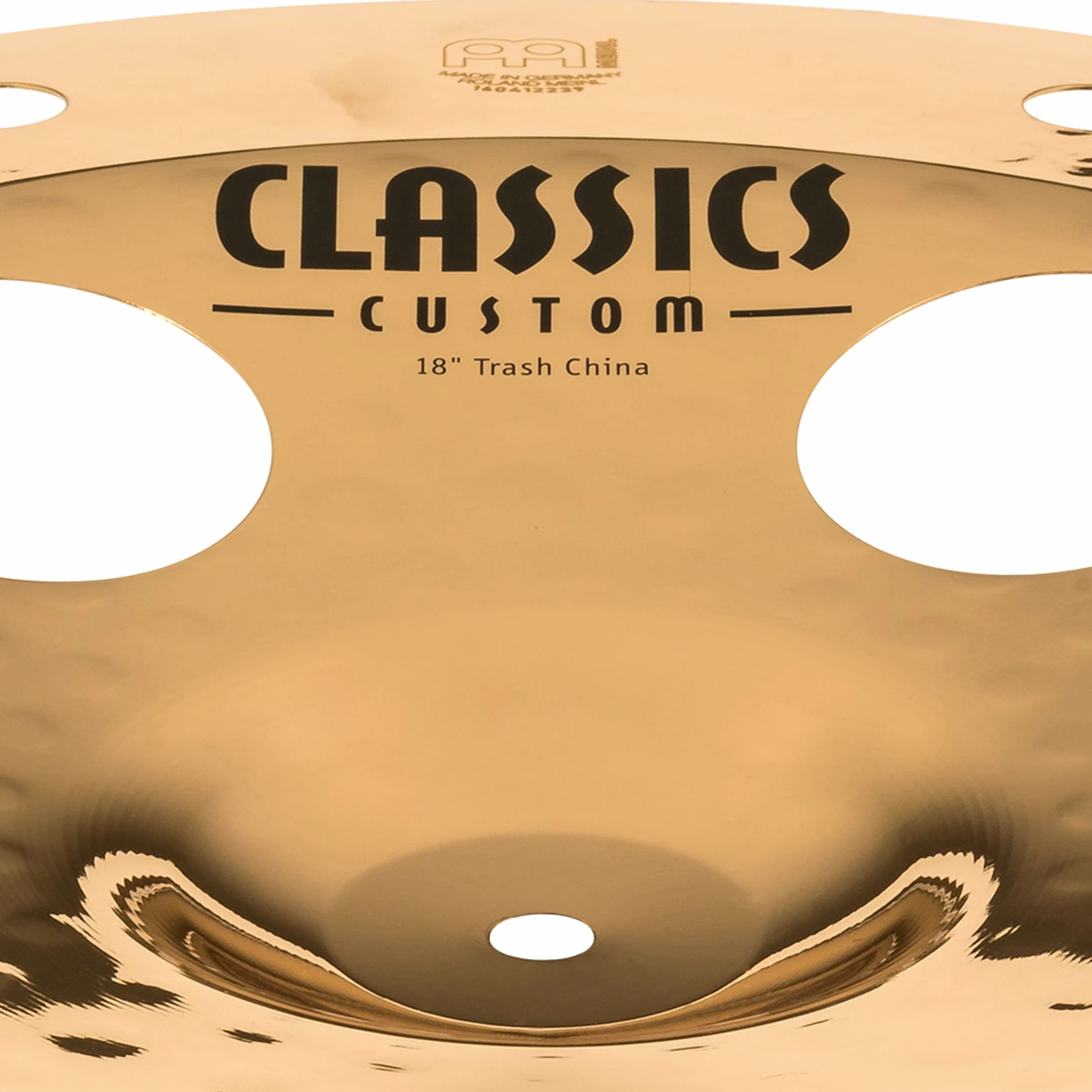 Meinl Cymbals Classics Custom Brilliant Piatto Trash China 18 pollici (45,72cm) per Batteria - Bronzo B12, Finitura Brillante, Prodotto in Germania (CC18TRCH-B)