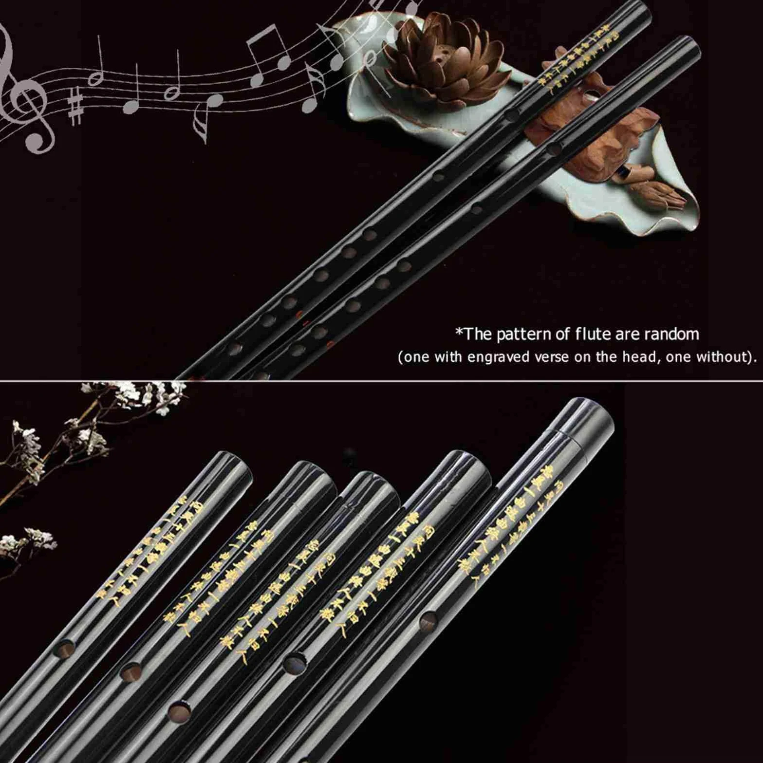 Walfront Flauto di bambù Dizi Flauto di bambù Cinese Strumento Musicale Tradizionale Chiave di Strumento C, D, e, F, G con Borsa da Trasporto per gli Amanti della Musica per (Chiave SOL)