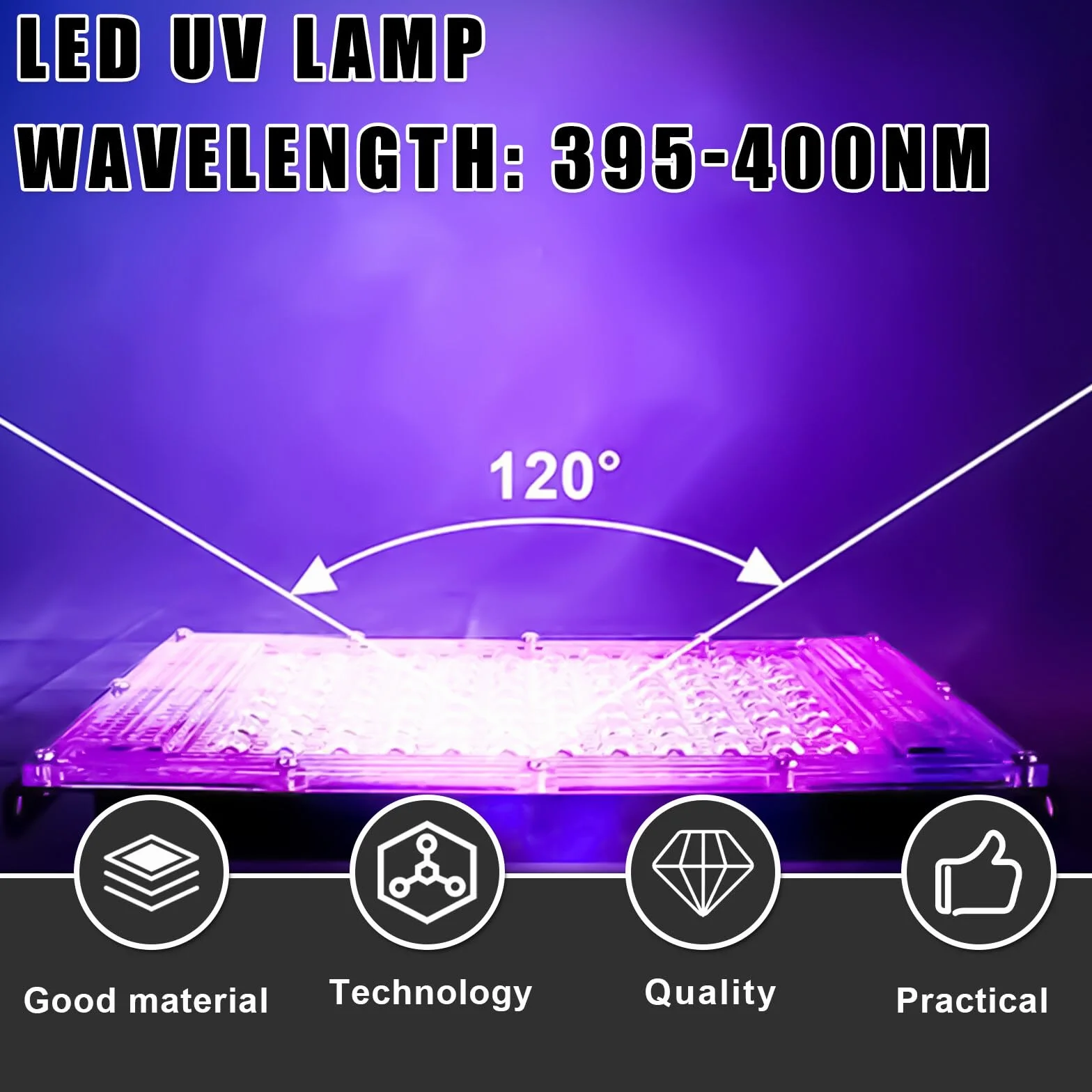 Leikurvo Luce UV nera 150 W Blacklight: 150 W LED UV faretto IP66 impermeabile luce nera UV con interruttore, adatto per feste di illuminazione palcoscenico e mostre d'arte