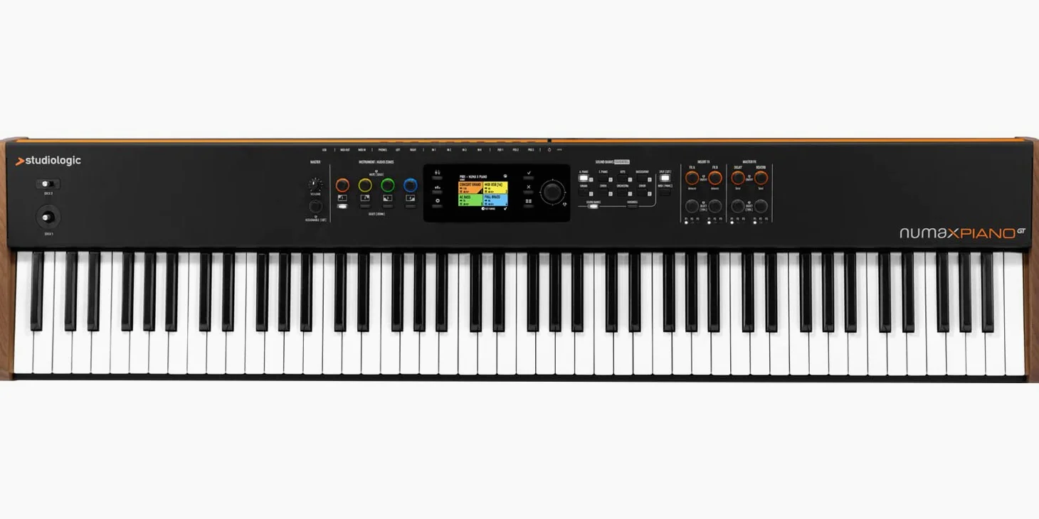 STUDIOLOGIC - NUMA X PIANO GT Piano Digitale Stage, MIDI Controller 4 Zone, Mixer Digitale, Interfaccia Audio/USB, Tastiera Pesata 88 Tasti in Legno, 3 Contatti, Scappamento e Aftertouch