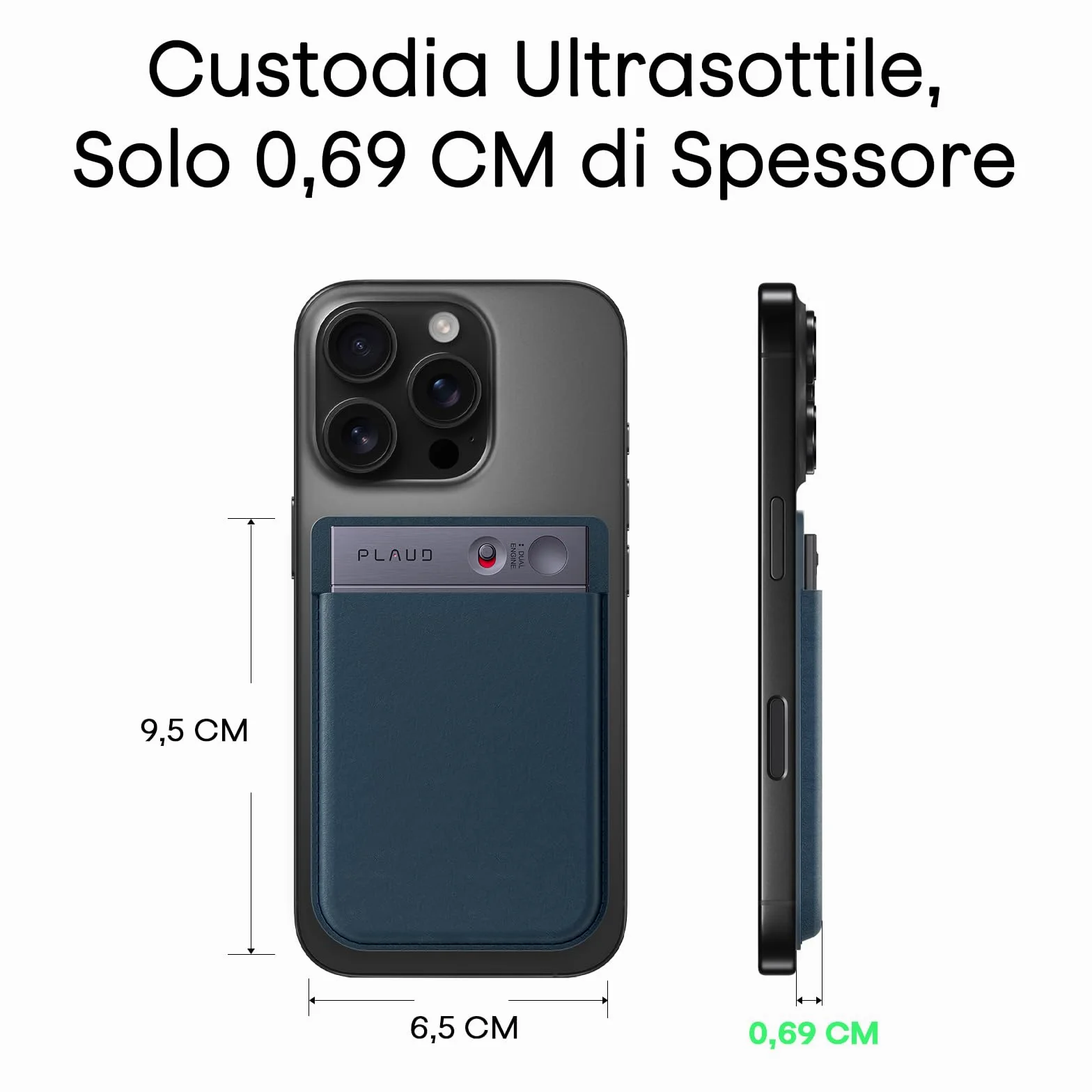 Custodia Magnetica Aggiuntiva per Plaud Note Registratore Vocale AI Custodia in Pelle Protettiva Portatile, Compatibile solo con Plaud Note, Blu Scuro