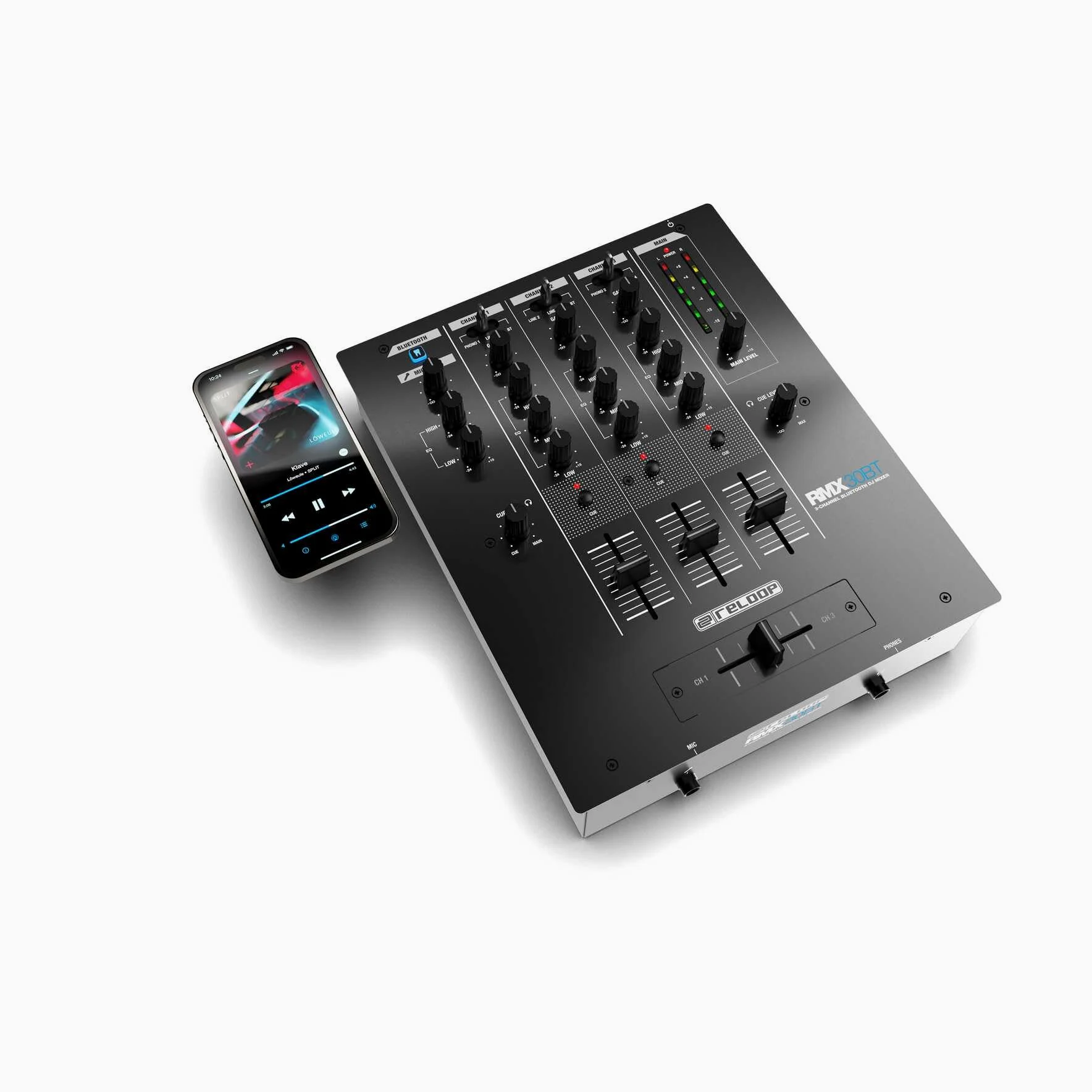 Reloop RMX-30 BT - Mixer DJ Allround per lo streaming di musica wireless da smartphone o tablet direttamente al mixer
