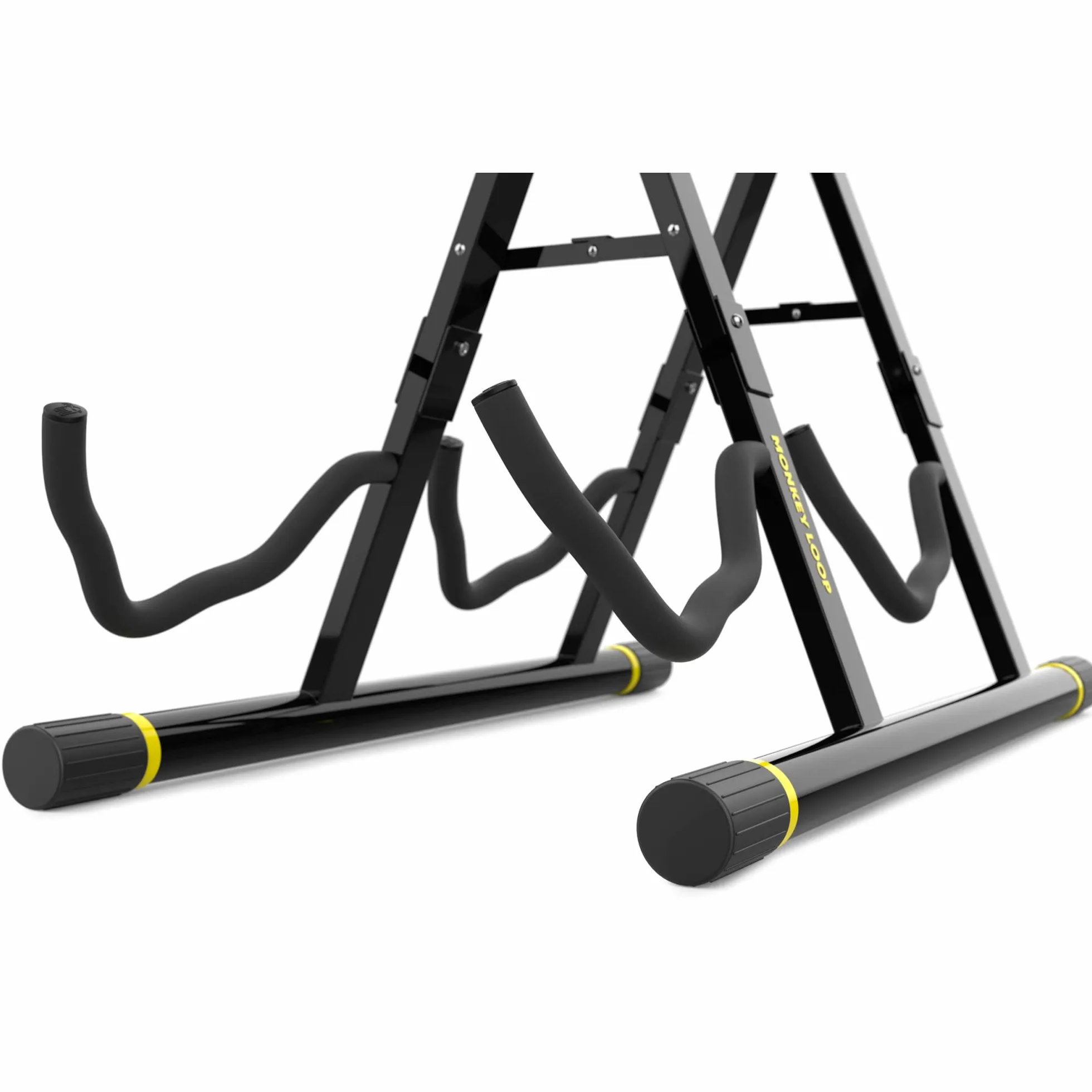 Monkey Loop Double Prime - Supporto per Chitarra - Supporto da Pavimento per 2 Chitarre - Compatibile con Chitarre Acustiche, Elettriche e Bassi - Robusto e Stabile - Accessorio Pieghevole