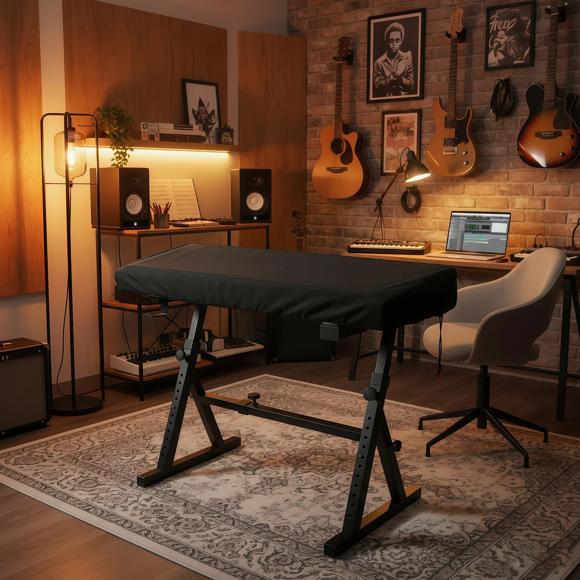 Musiin Copertura per tastiera per pianoforte a 76 tasti, compatibile con MODX M7 KORG Pa5X 76, KRONOS 73, Roland FA-07 e altri, impermeabile, con coulisse regolabile e borsa per riporre la protezione