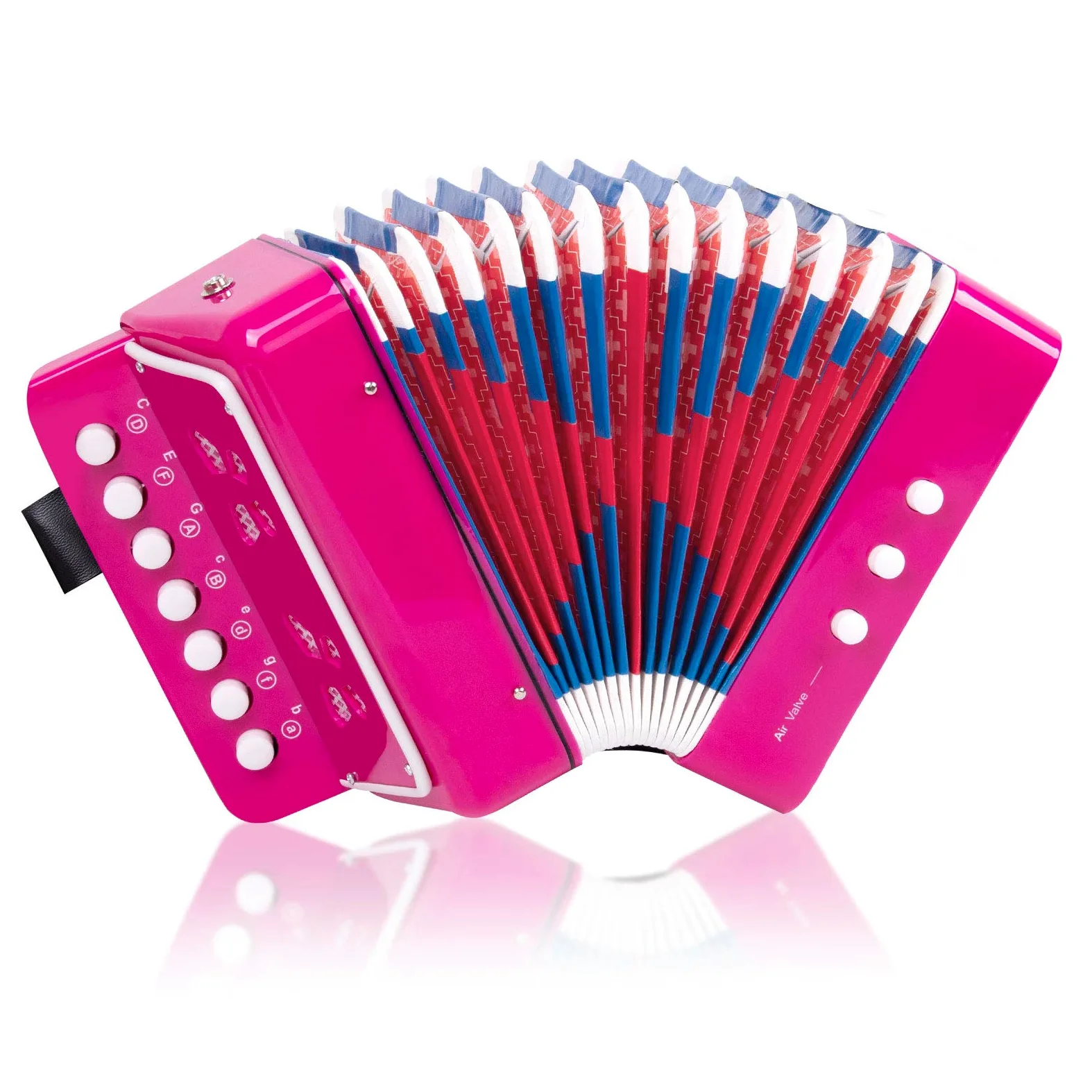 Horse Fisarmonica a Bottoni da 10 tasti Principianti Strumenti Musicali per Bambini Leggeri e Rispettosi Dellambiente(rosa)