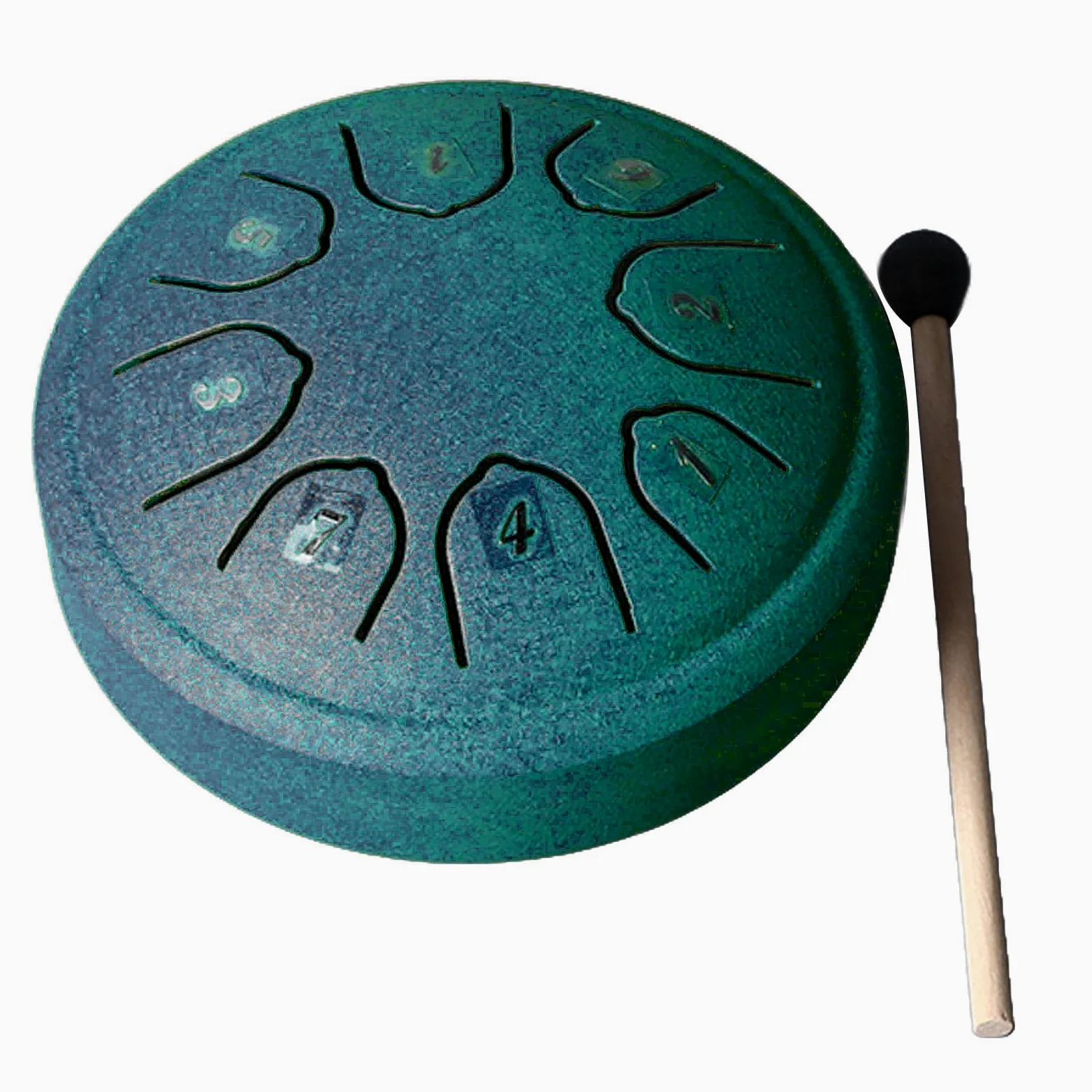 Tamburo per Lingua Mini Tamburo per Lingua in Acciaio Al Carbonio a 8 Toni da 4,5 Pollici per Bambini Adulti (GREEN)