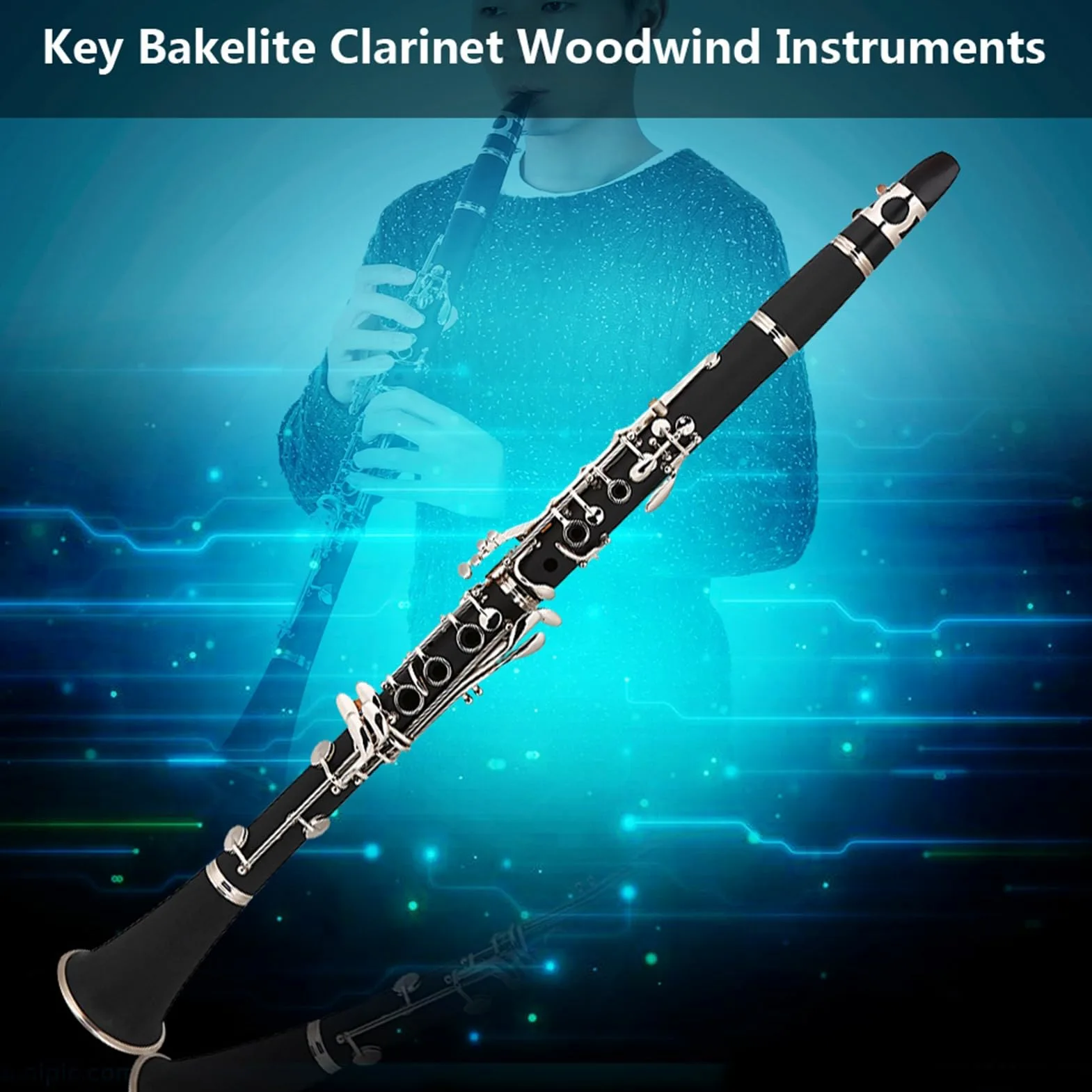 Generic Clarinetto in Bachelite con Tono B Discendente a 17 Tasti per Prestazioni Audio Fluide Nelle Bande Musicali