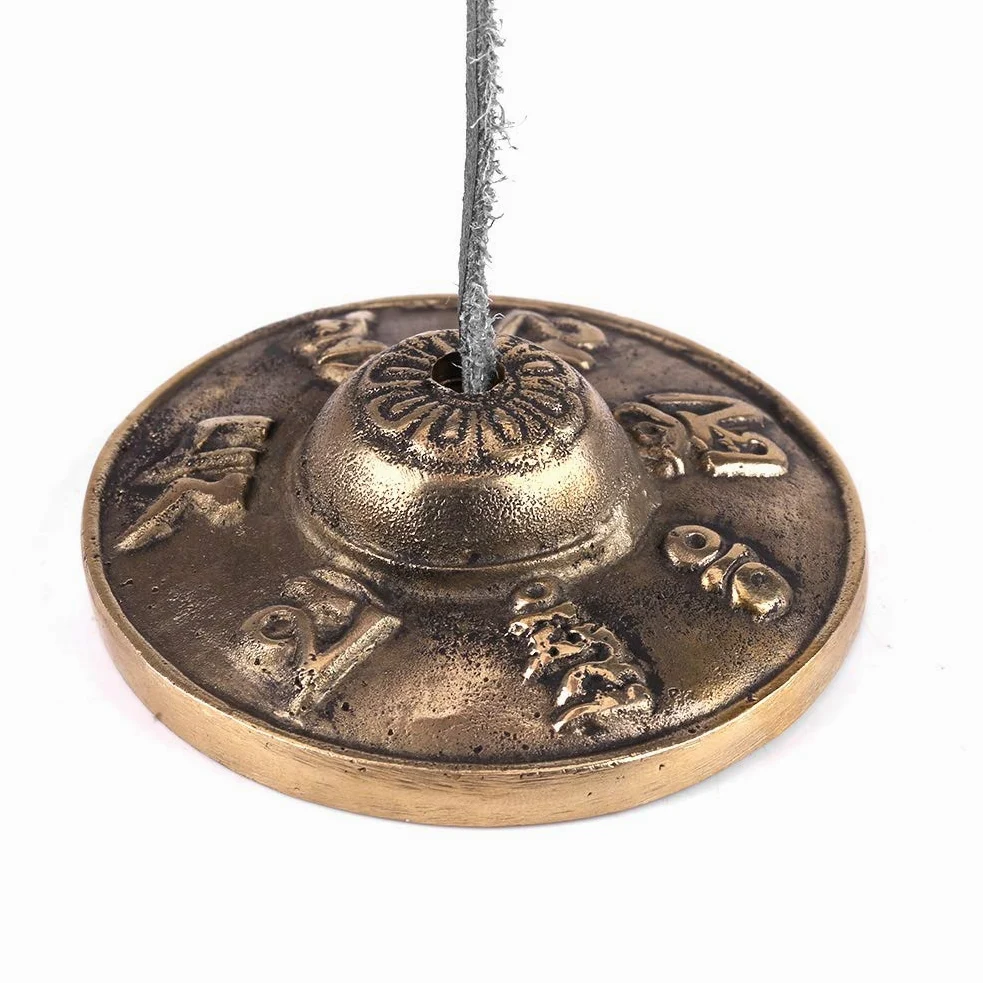 Piatto Tingsha, piatto da dito in ottone, campanelli Tingsha in ottone per la meditazione, strumento musicale religioso buddista