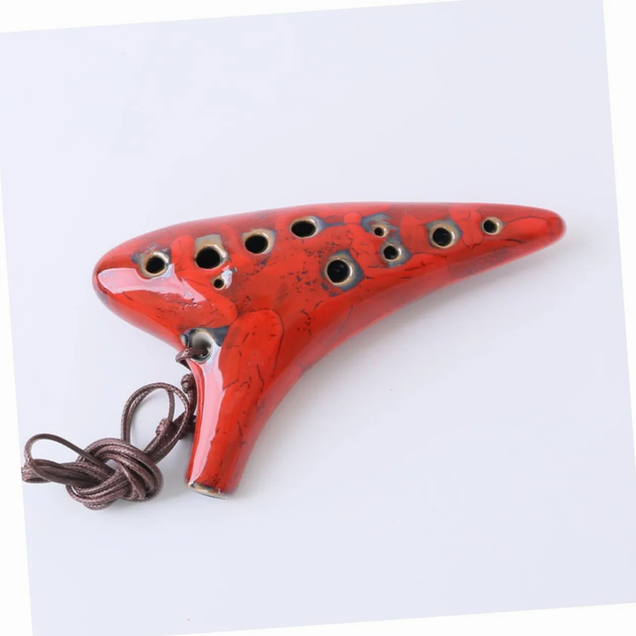 Ocarina in Ceramica 12 Fori Tonalità C Contralto Strumento Portatile per Principianti e Appassionati di Folk