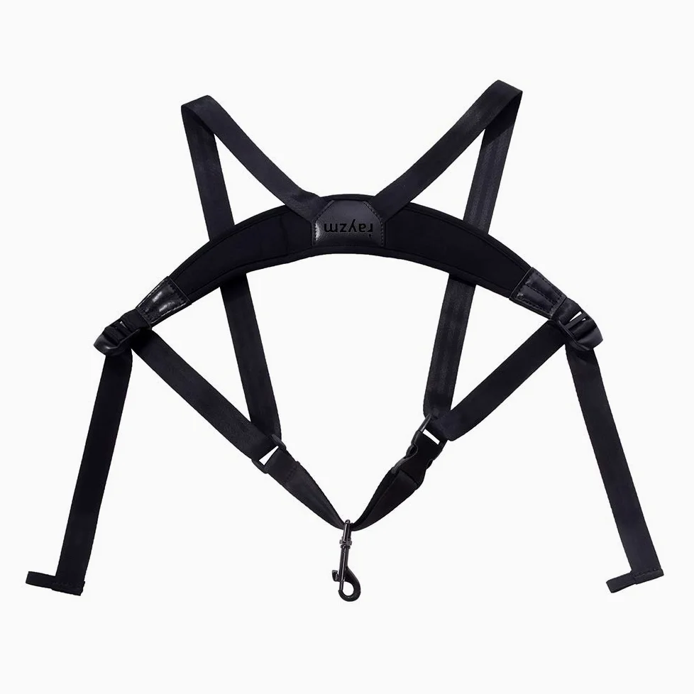Rayzm Tracolla per Sassofono - Cinturino in Neoprene (SBR) Memory Foam a Doppia Tracolla Regolabile Imbottita per Sax Alto/Tenore/Soprano/Baritono - per Adulti e Bambini
