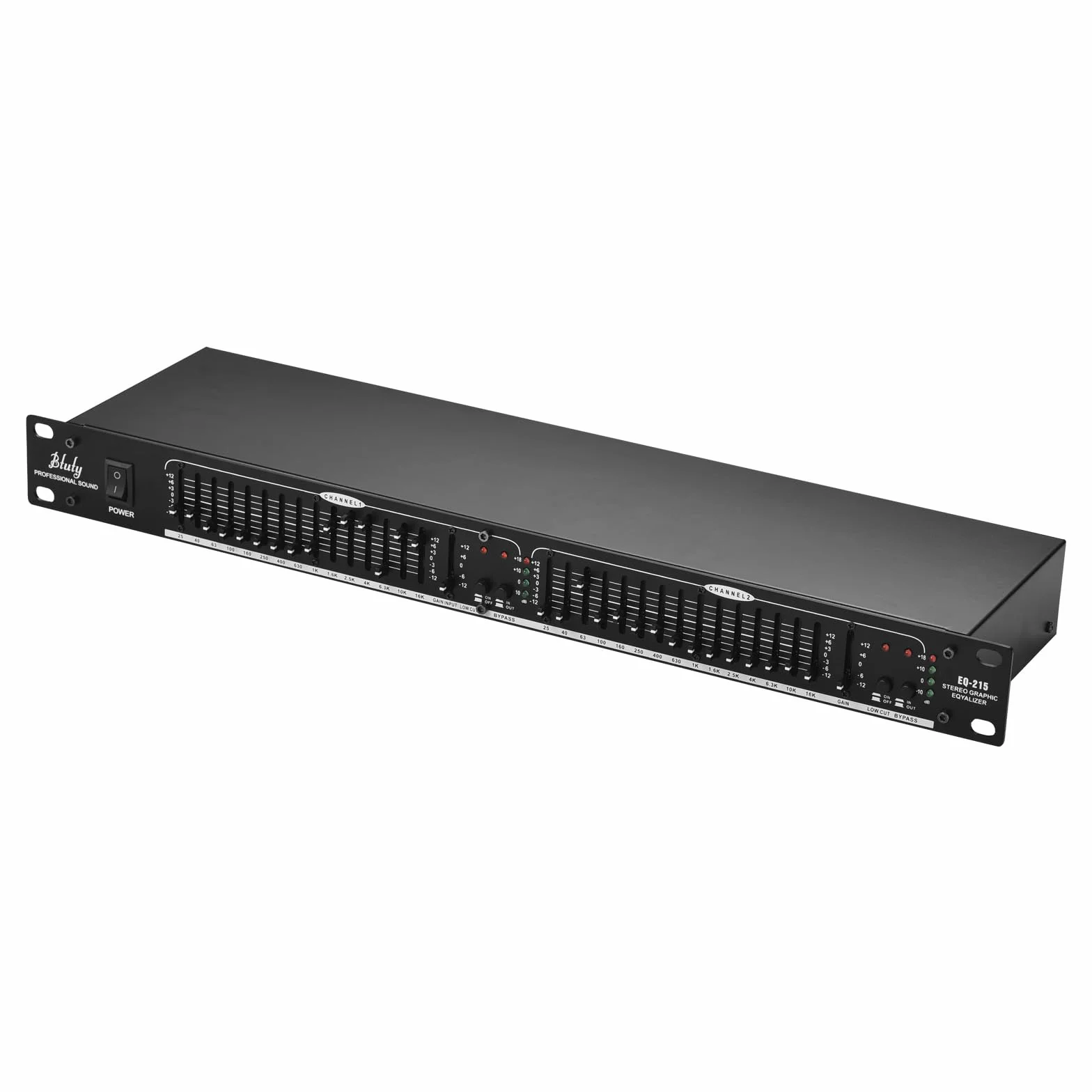 Btuty Eq-215 Equalizzatore A 15 Bande A Doppio Canale 1u Equalizzatore Grafico Stereo A 2 Canali Con Montaggio Su Rack