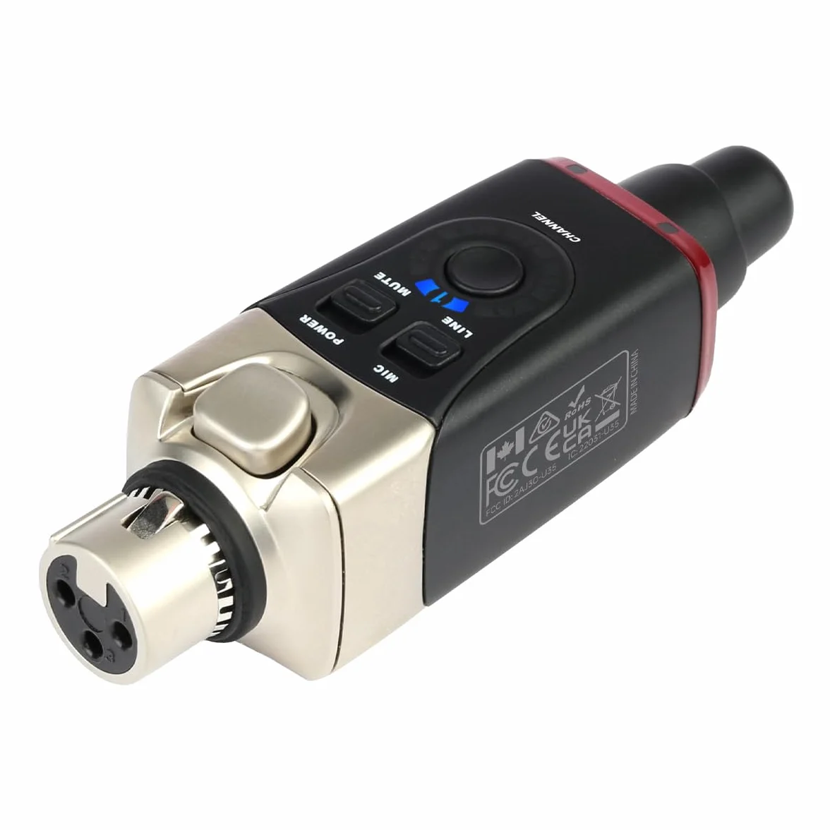 Xvive - U35 DYNAMIC MIC - Sistema wireless digitale per microfono dinamico Trasmettitore e ricevitore XLR wireless a 5,8 GHz, mixer audio, sistema PA, modalità di scansione dei canali
